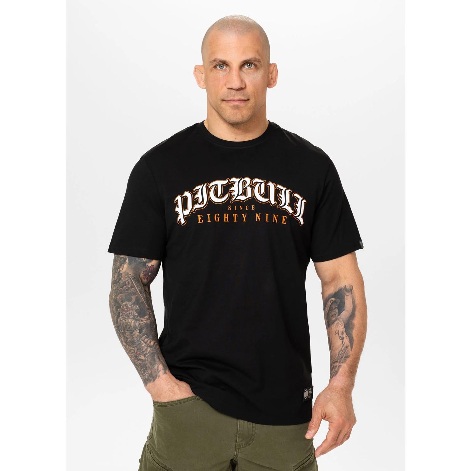 Pit Bull West Coast T-Shirt, Tattoo, black-orange, XXXL