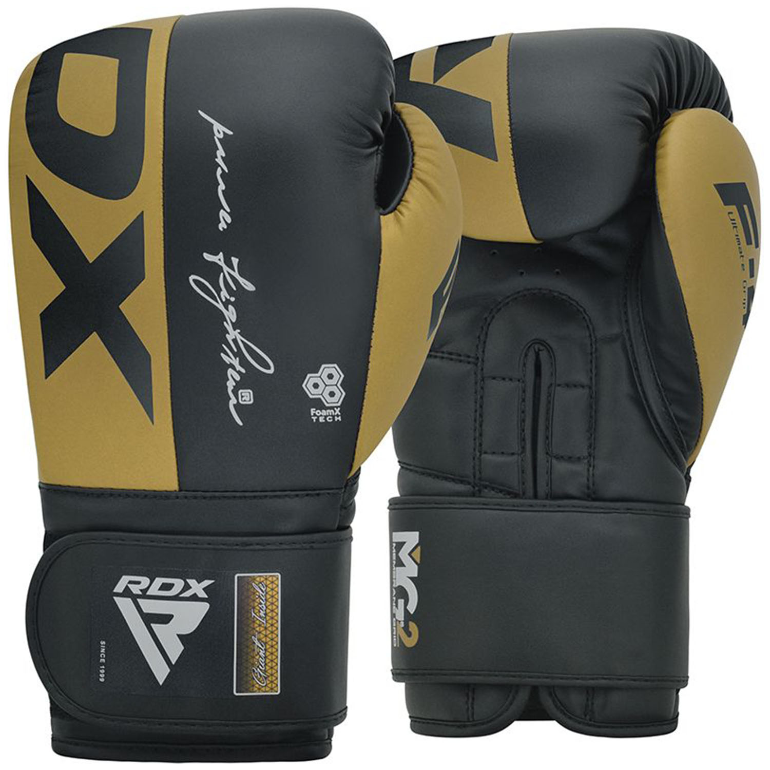 RDX Boxing Gloves, Rex F4, grey-gold