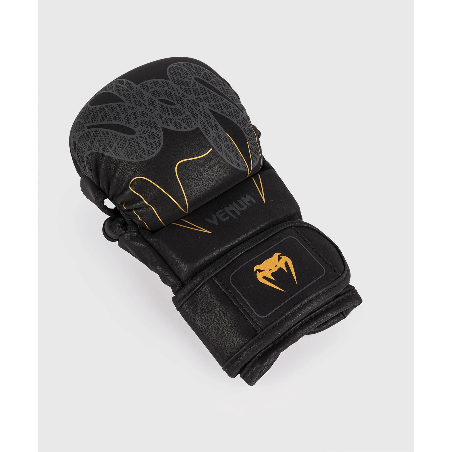 VENUM MMA Sparring Gloves, Serpenti, black-silver-gold, L/XL
