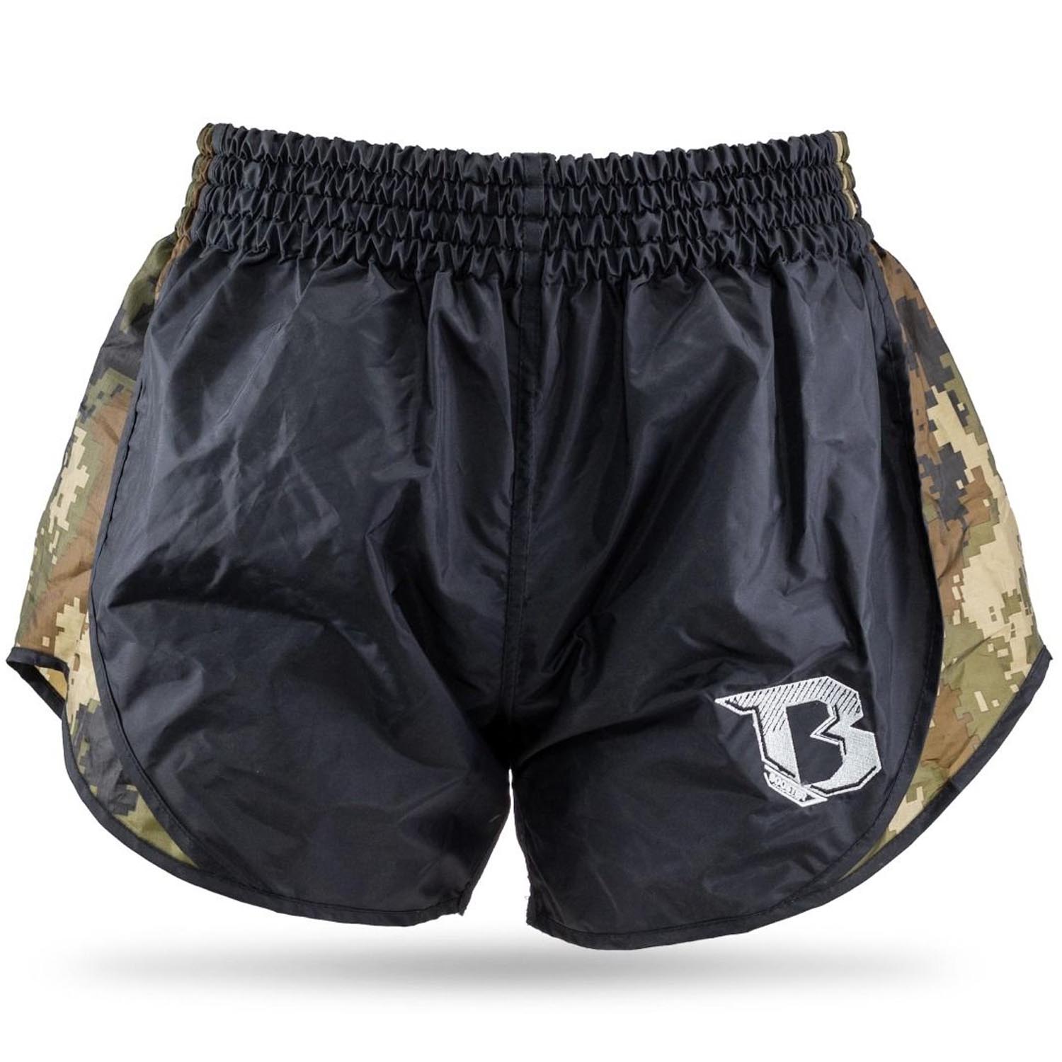 Booster Muay Thai Shorts Kids, Retro Hybrid, camo green, XS