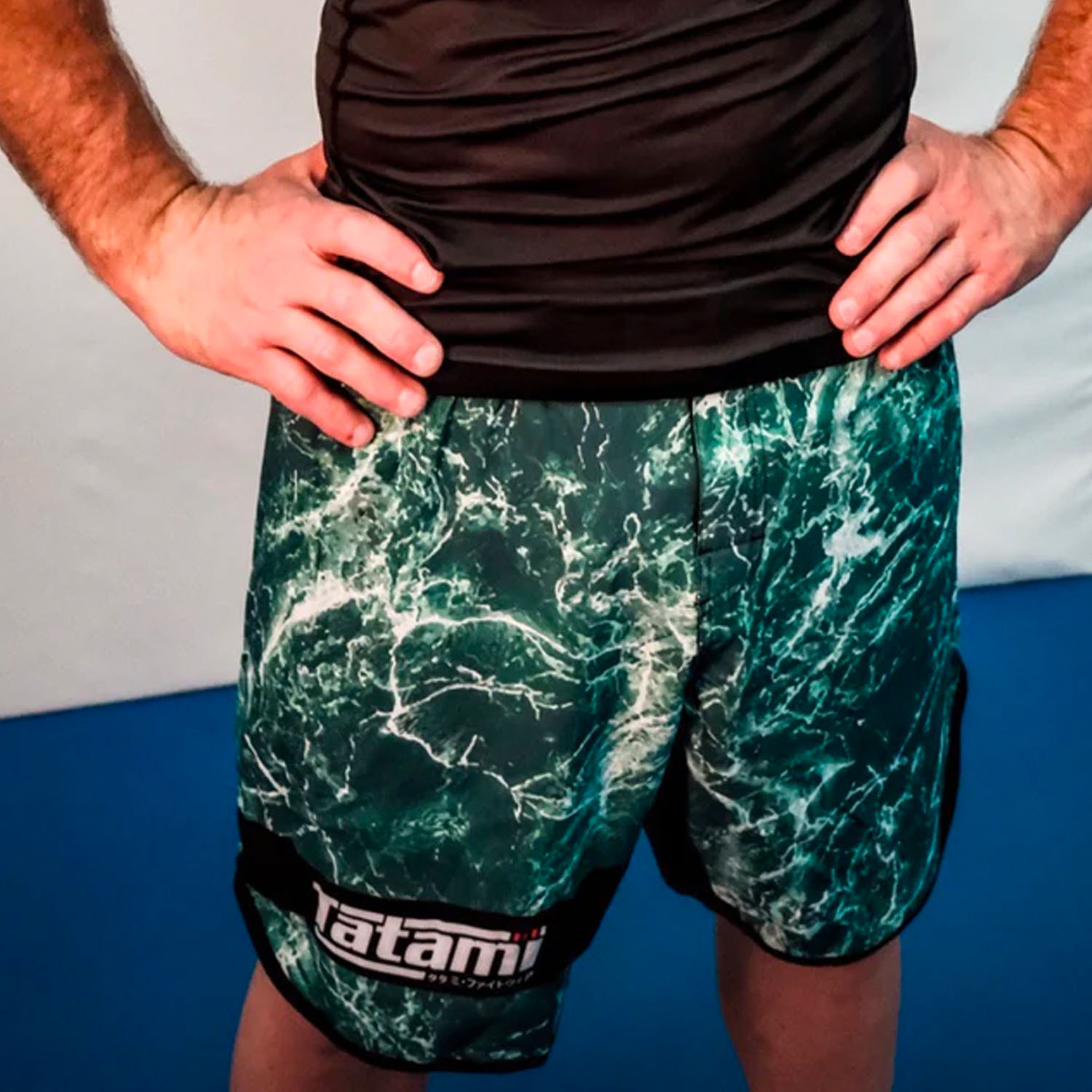 Tatami MMA Fight Shorts, Recharge, Grappling, Green Marble, XL