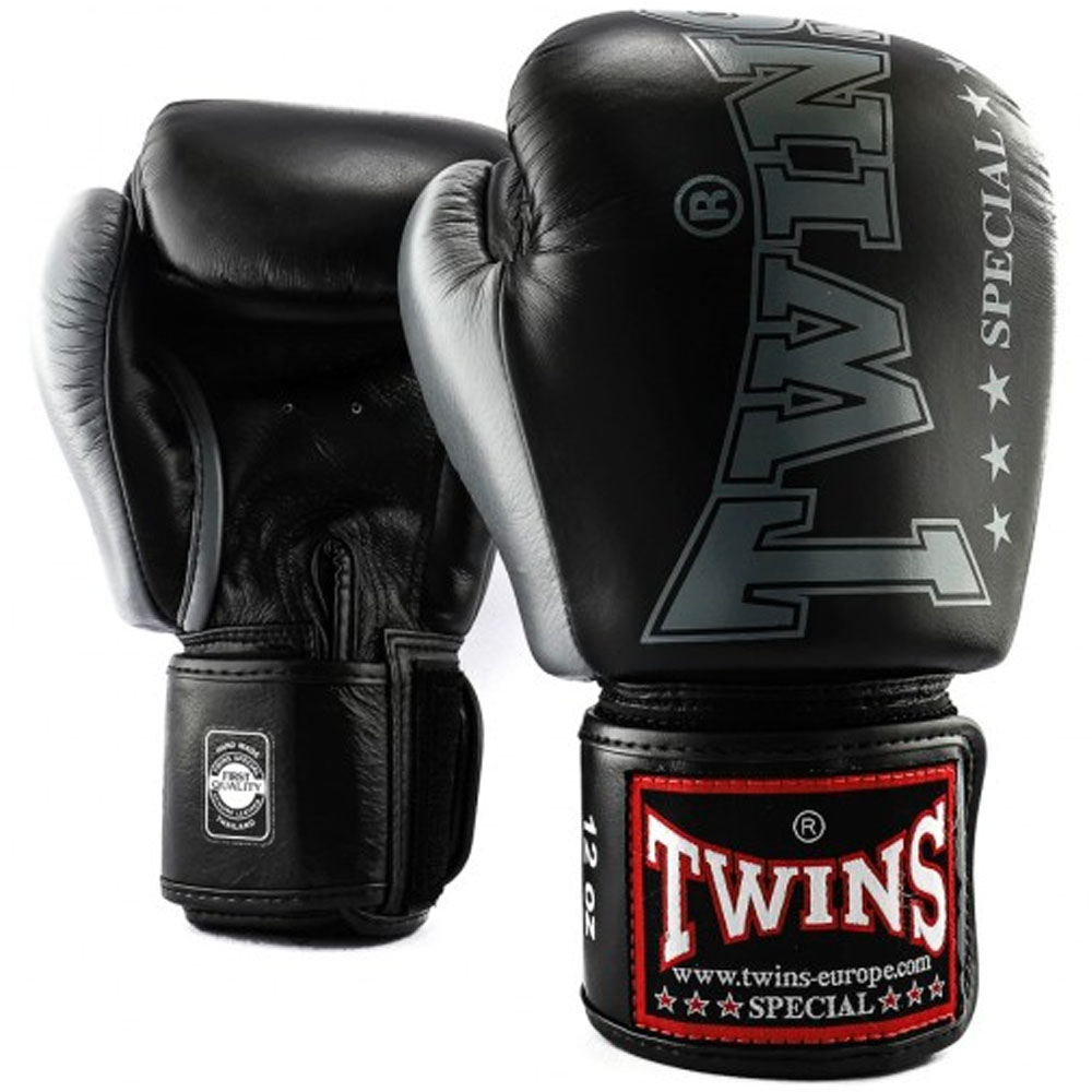 TWINS Special Boxing Gloves, Leather, BGVL-8, black, 12 Oz