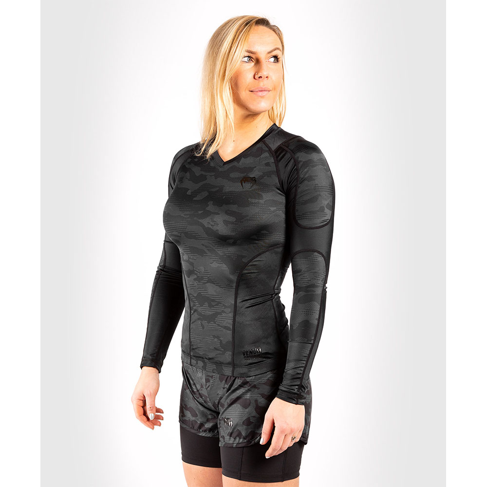 VENUM Rashguard, L/S, Damen, Defender, schwarz-matt, XS