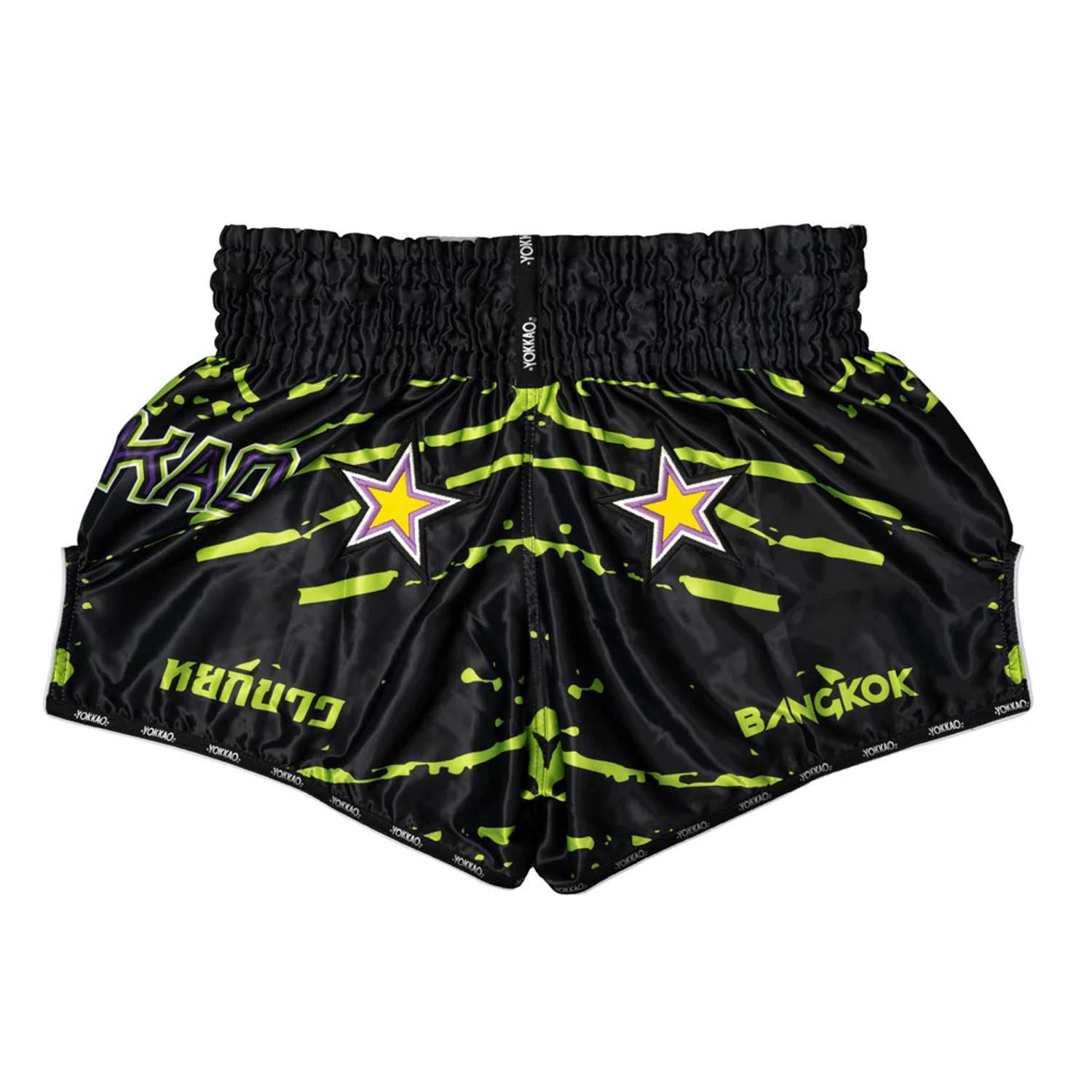 YOKKAO Muay Thai Shorts, Angry Bull, black-green, XXL