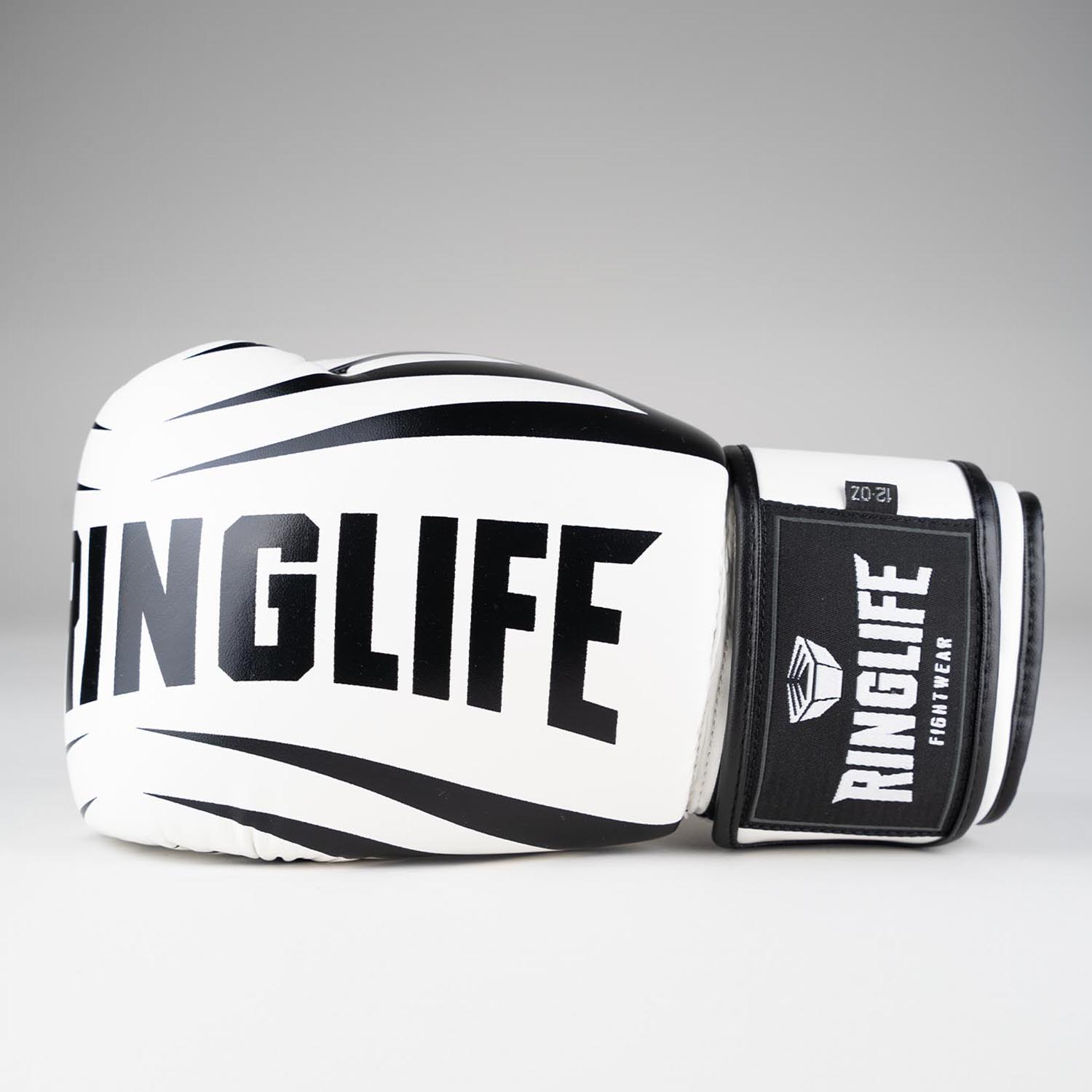 RINGLIFE Boxhandschuhe, No.1 weiß-schwarz 16 Oz