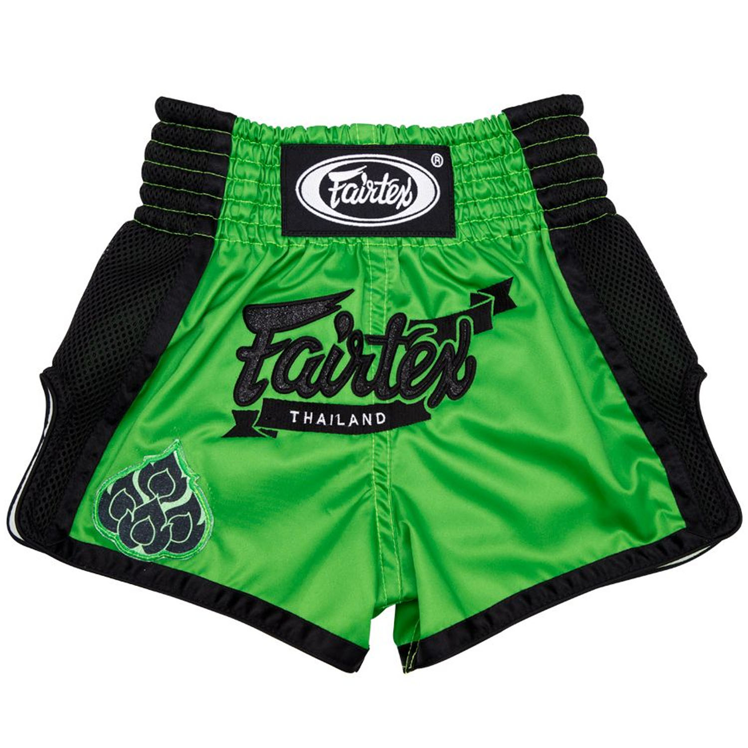 Fairtex Muay Thai Shorts, Kinder, BSK2106, grün-schwarz, 6-8 J