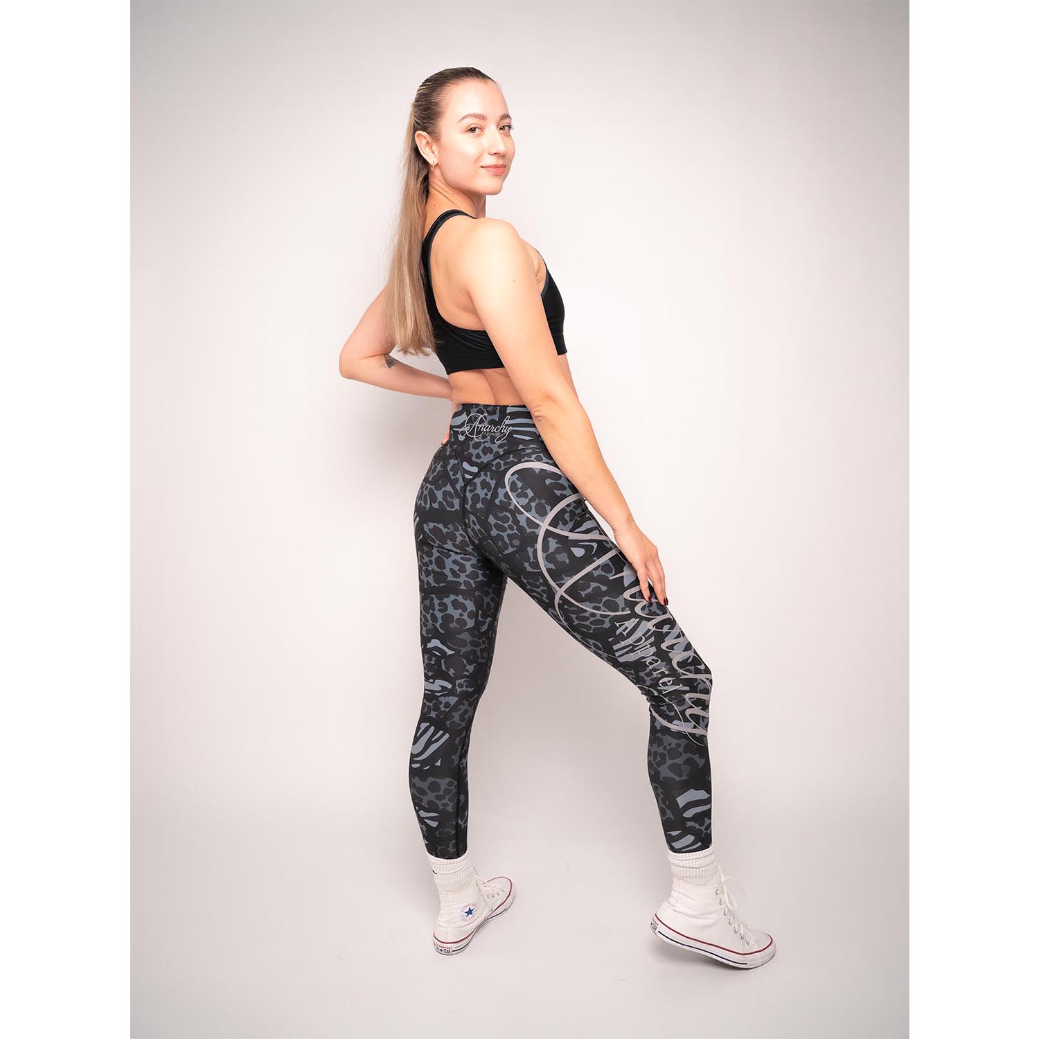 Anarchy Apparel Compression Leggings, Safari Patch Grey, XS