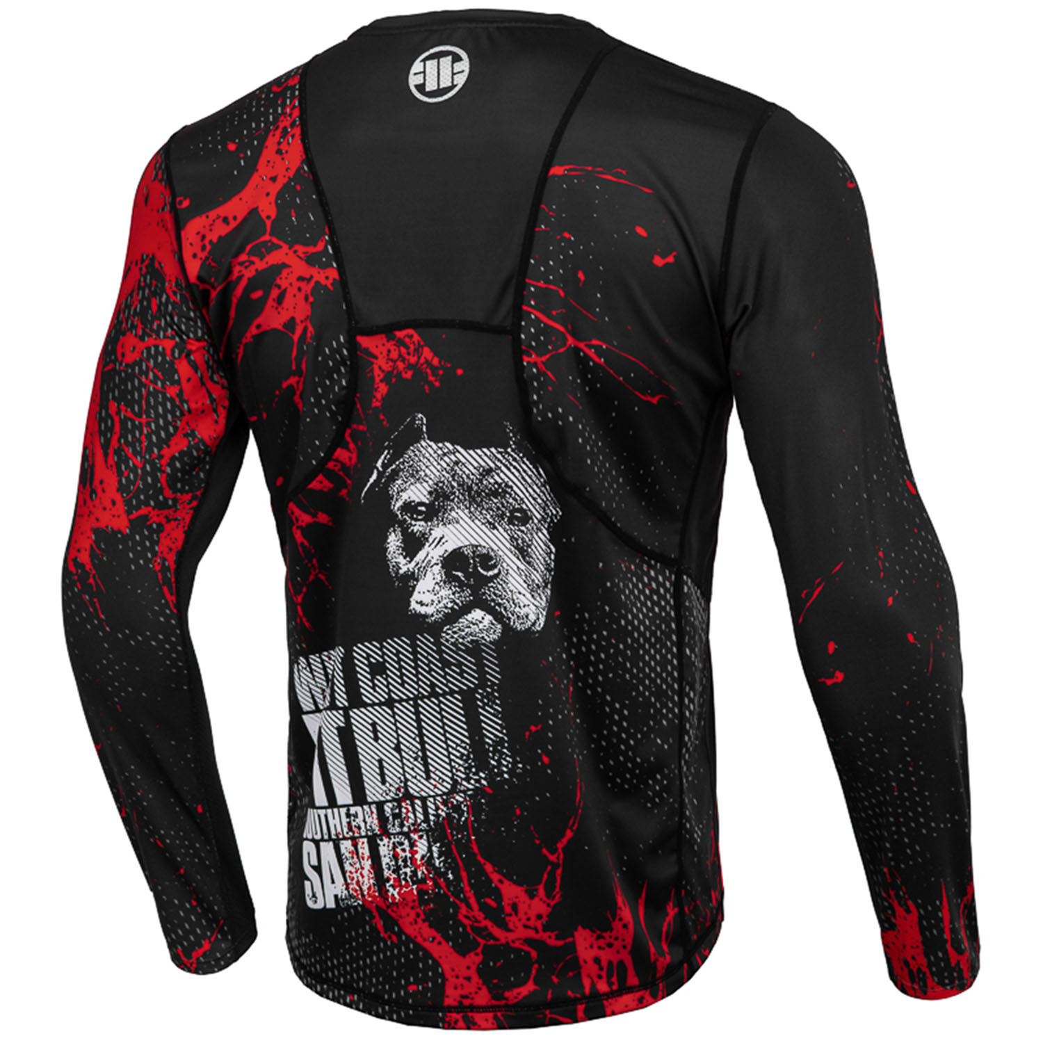 Pit Bull West Coast Rashguard, L/S, Mesh Blood Dog 2, black, S