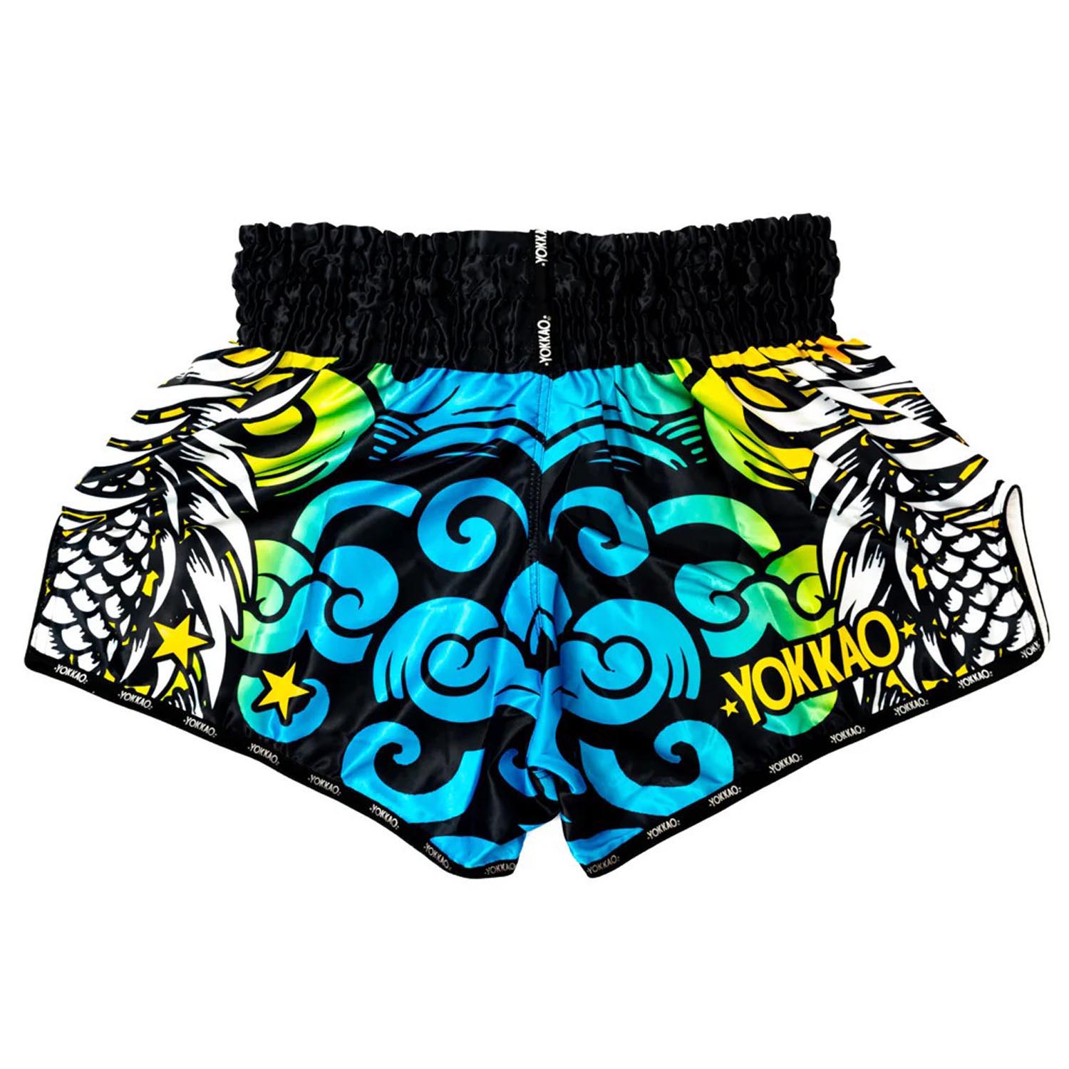 YOKKAO Muay Thai Shorts, Dragon, pink-blue, XXL