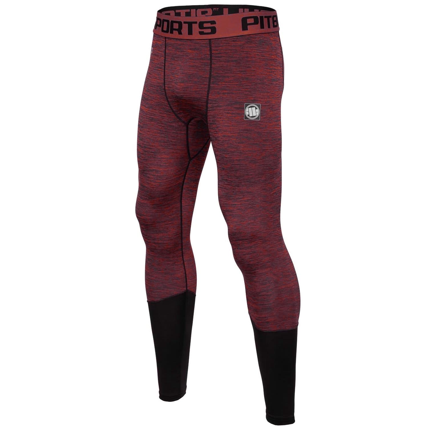 Pit Bull West Coast Compression Pants, Performance, Small Logo, dunkelrot, XL