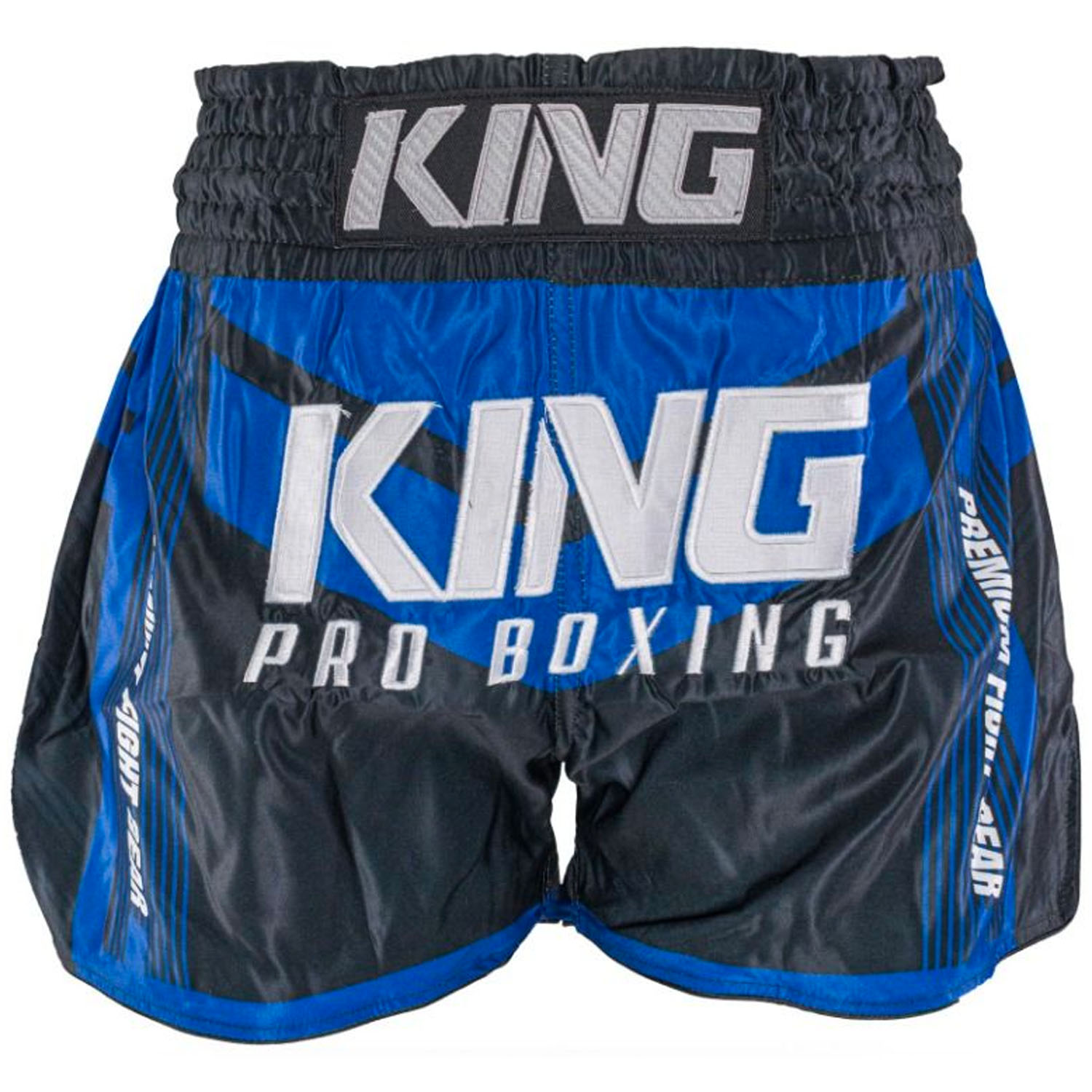 KING PRO Boxing Muay Thai Shorts, Endurance 5, black-blue, XXL