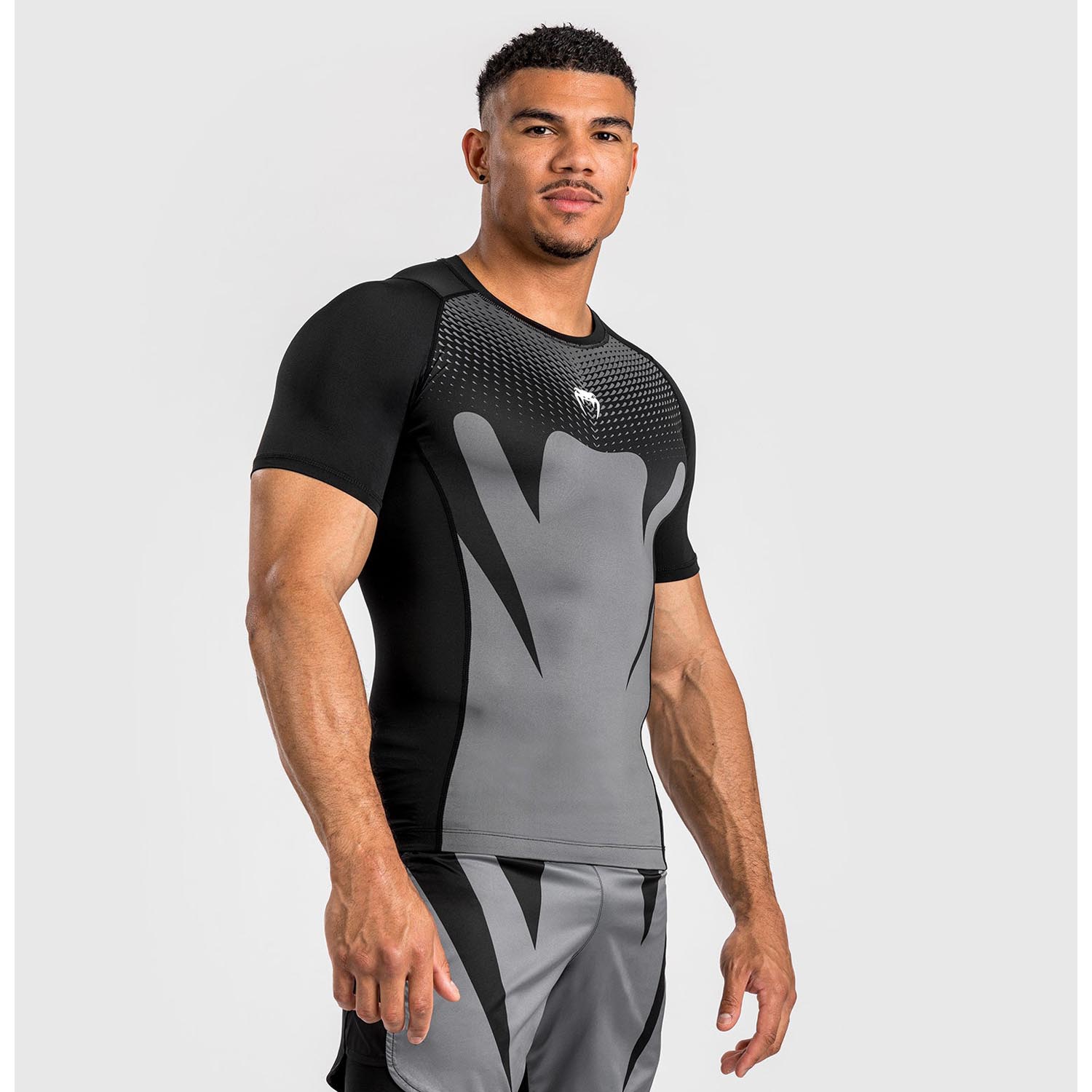 VENUM Rashguard, S/S, Attack, black-grey, XXL