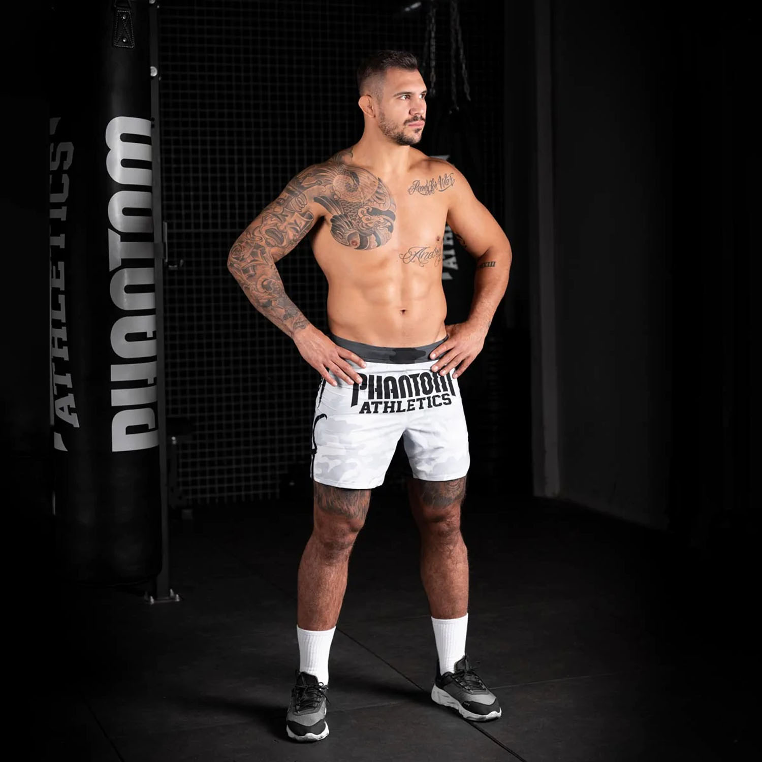 Phantom Athletics MMA Fight Shorts, Flex, S Boxed, white, XL