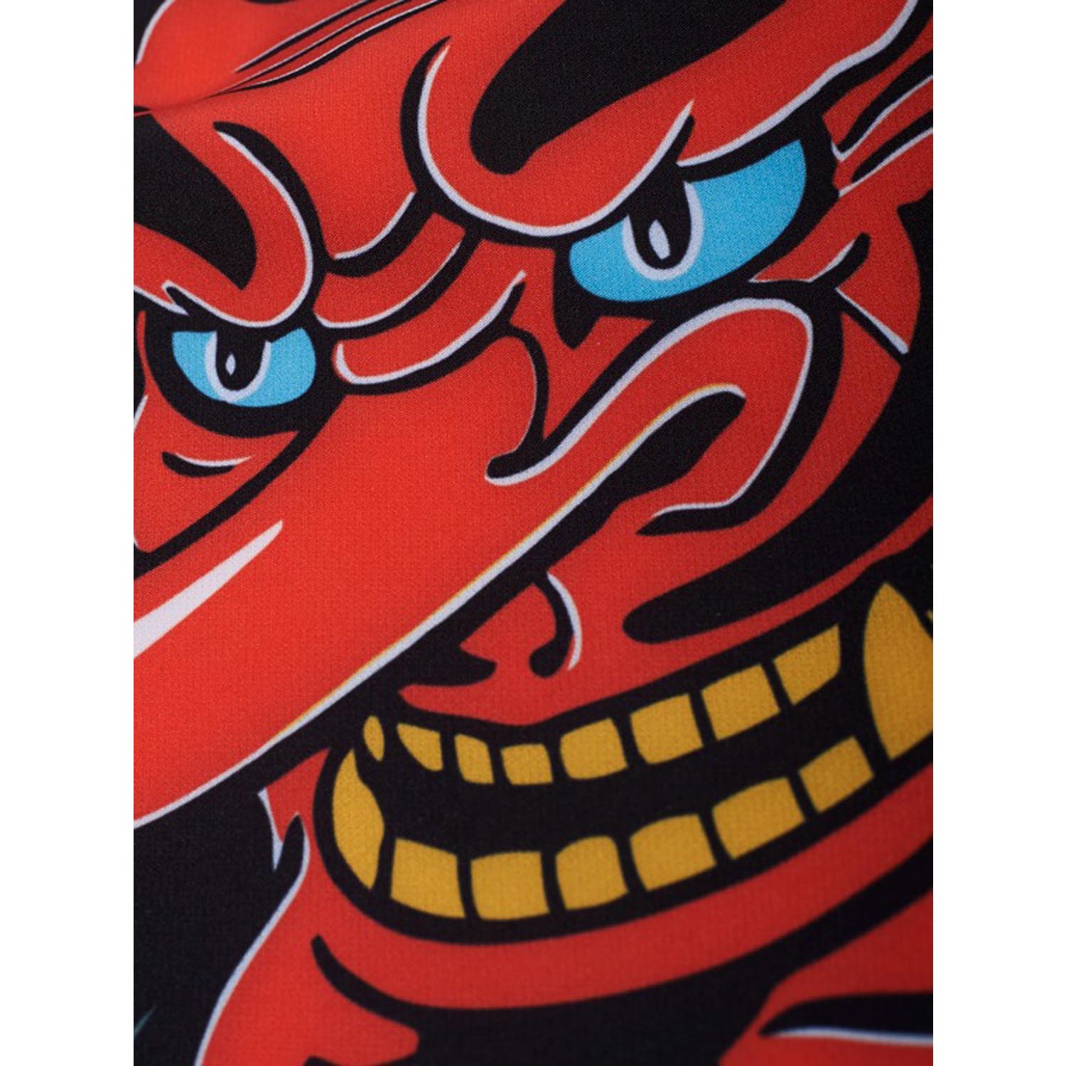 MANTO MMA Fight Shorts, Tengu, black-red, XXL
