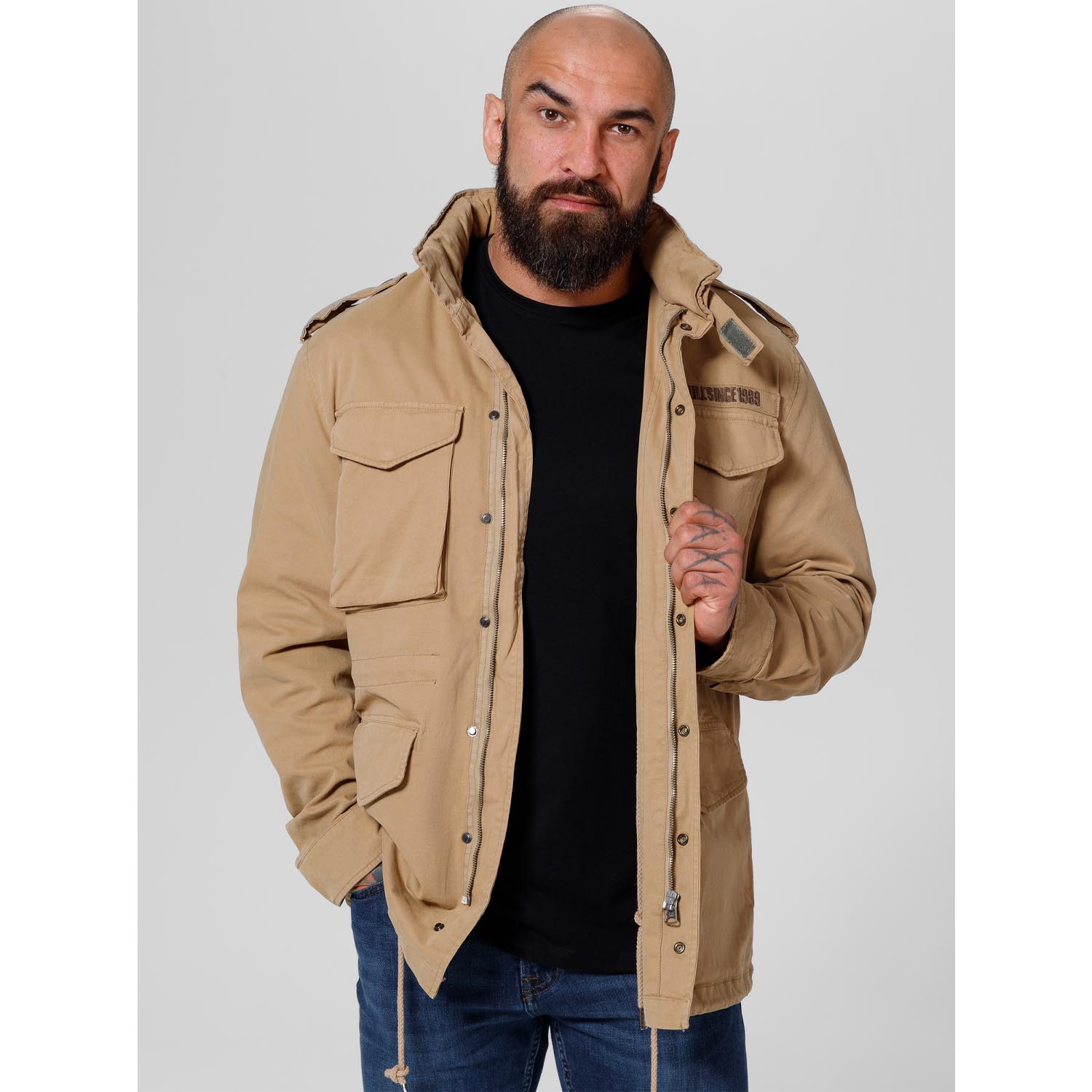 Pit Bull West Coast Jacke, M65, Washed Cotton, sand, S