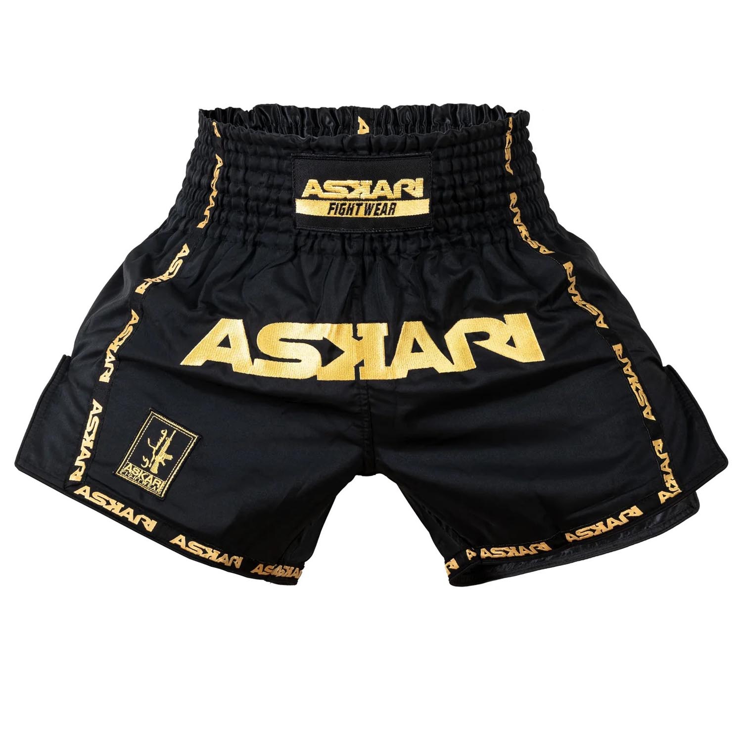 ASKARI Muay Thai Shorts, 24k, black-gold, XXL