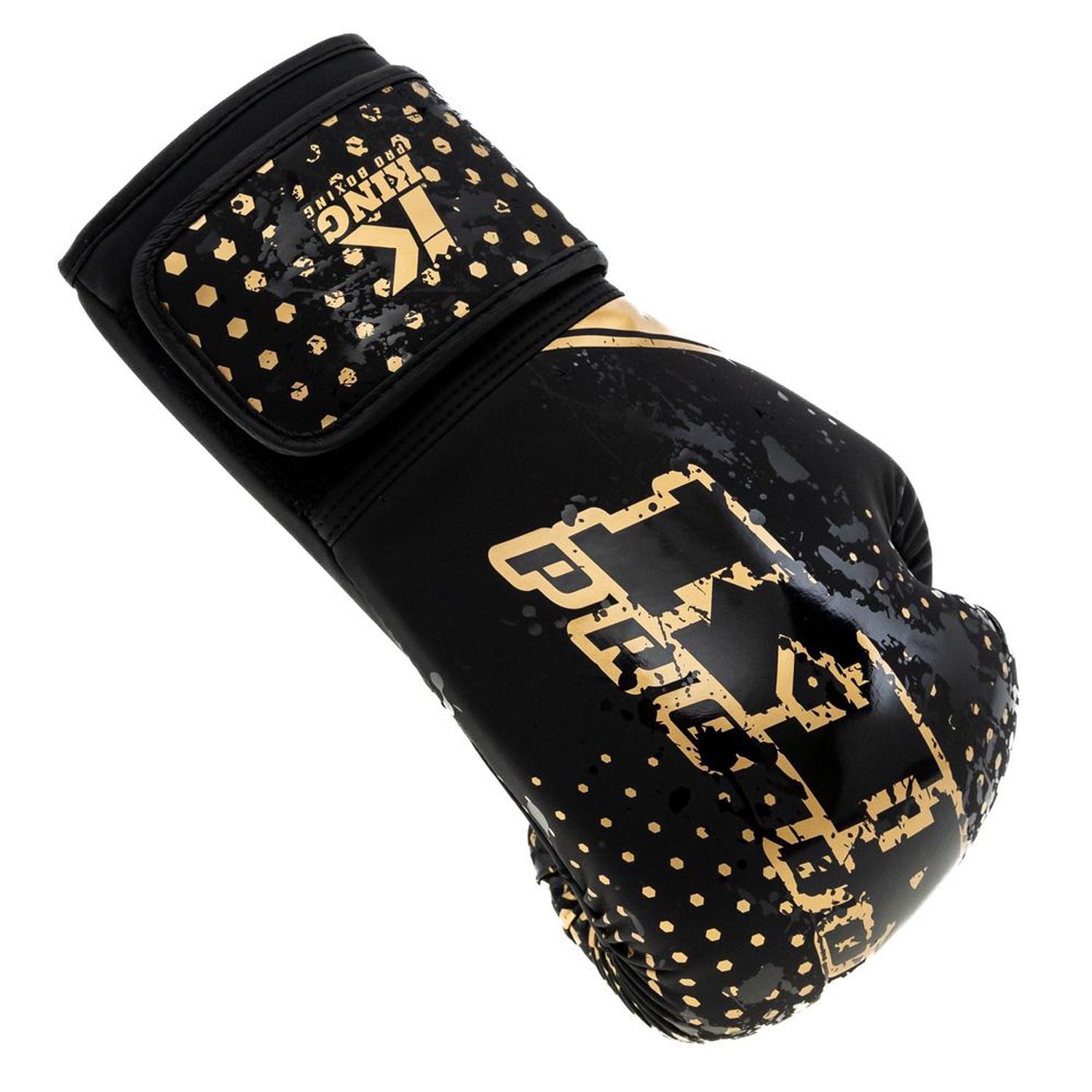 KING PRO BOXING Boxing Gloves, Hexagon 2, black-gold, 6 Oz