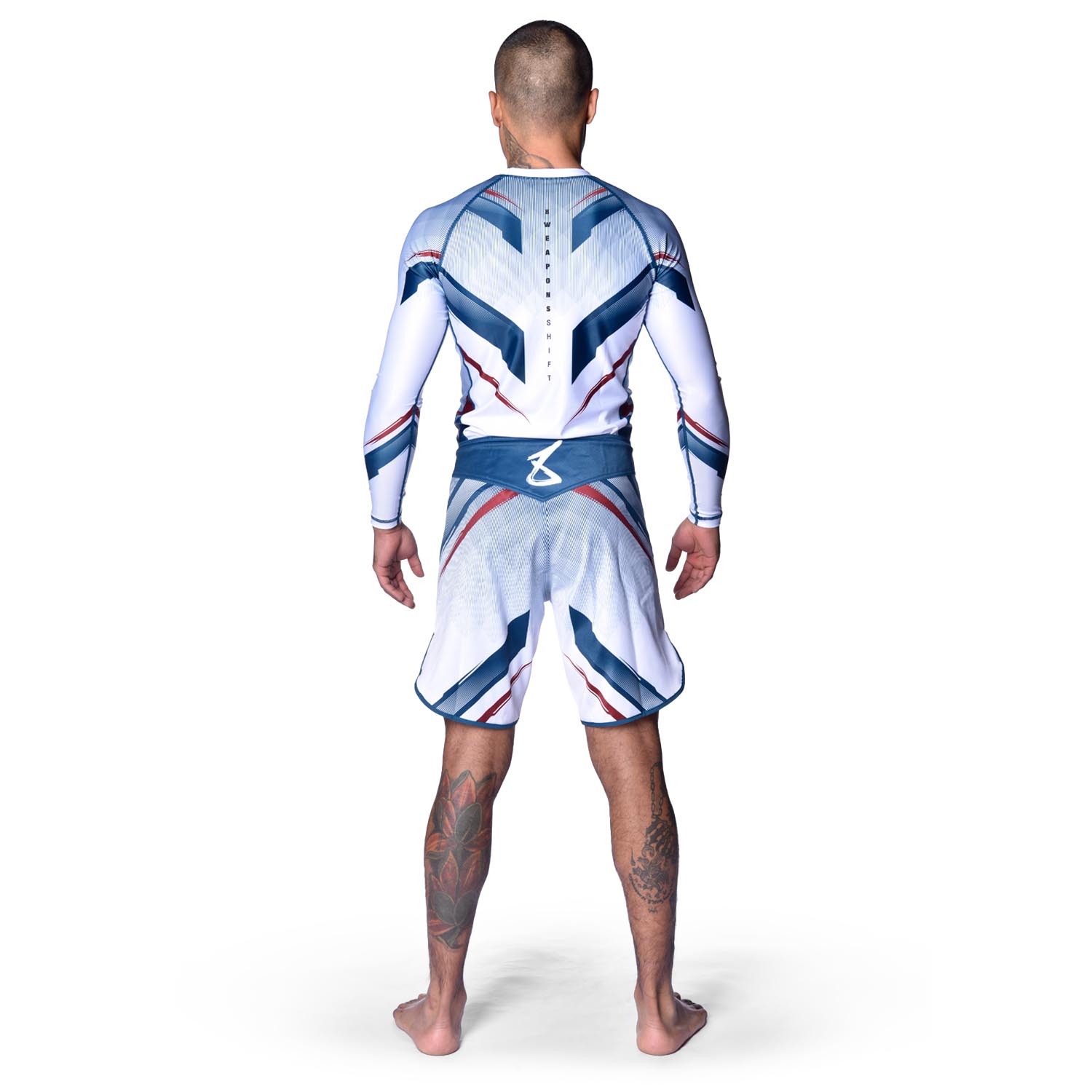 8 WEAPONS Rashguard, L/S, Shift, white-navy-red, XXL