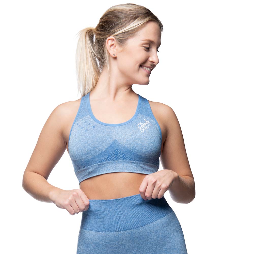 Anarchy Apparel Seamless Sports Bra, Wabisabi, blue, XS