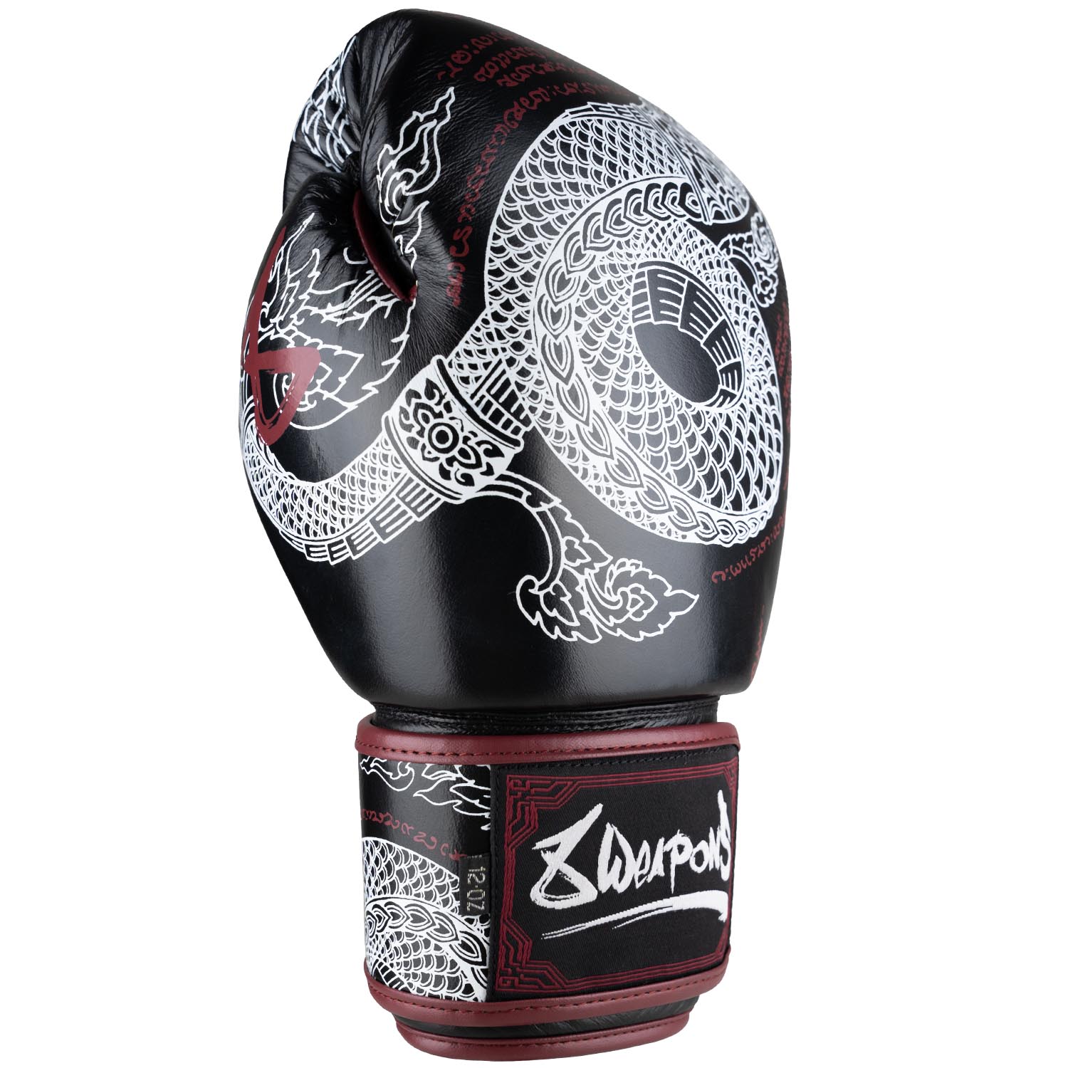 8 WEAPONS Boxhandschuhe, Sak Yant Naga, schwarz-braun, 14 Oz