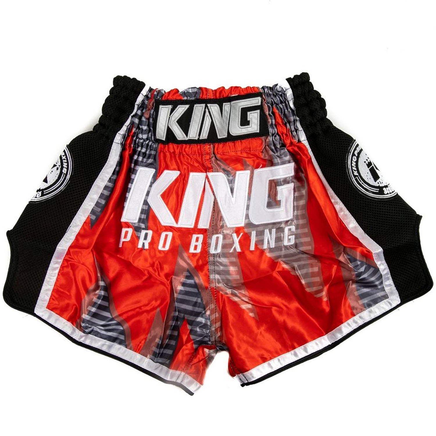 KING PRO BOXING, Muay Thai Shorts, Stadium 3, rot-schwarz, S