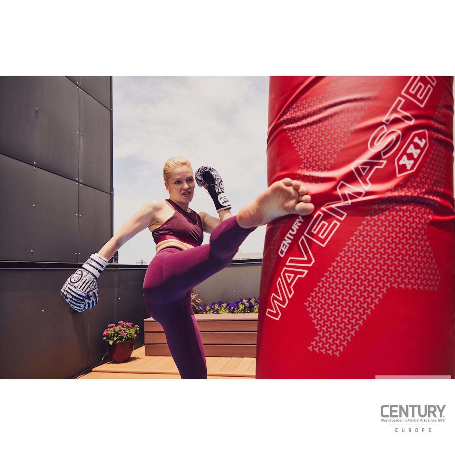 Century Standing Punching Bag, Wavemaster XXL, red-black