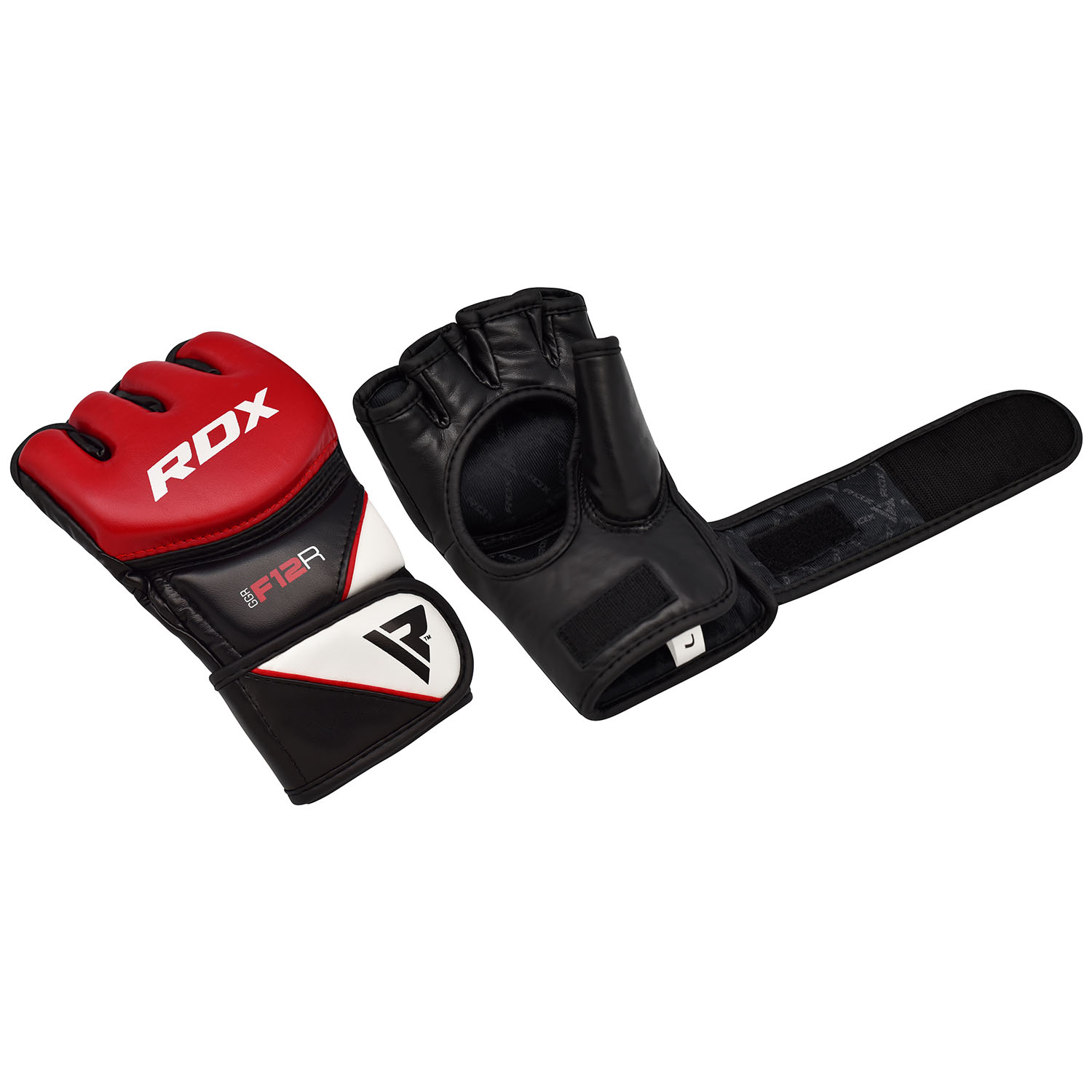 RDX MMA Boxing Gloves, New Model F12, black-red, S