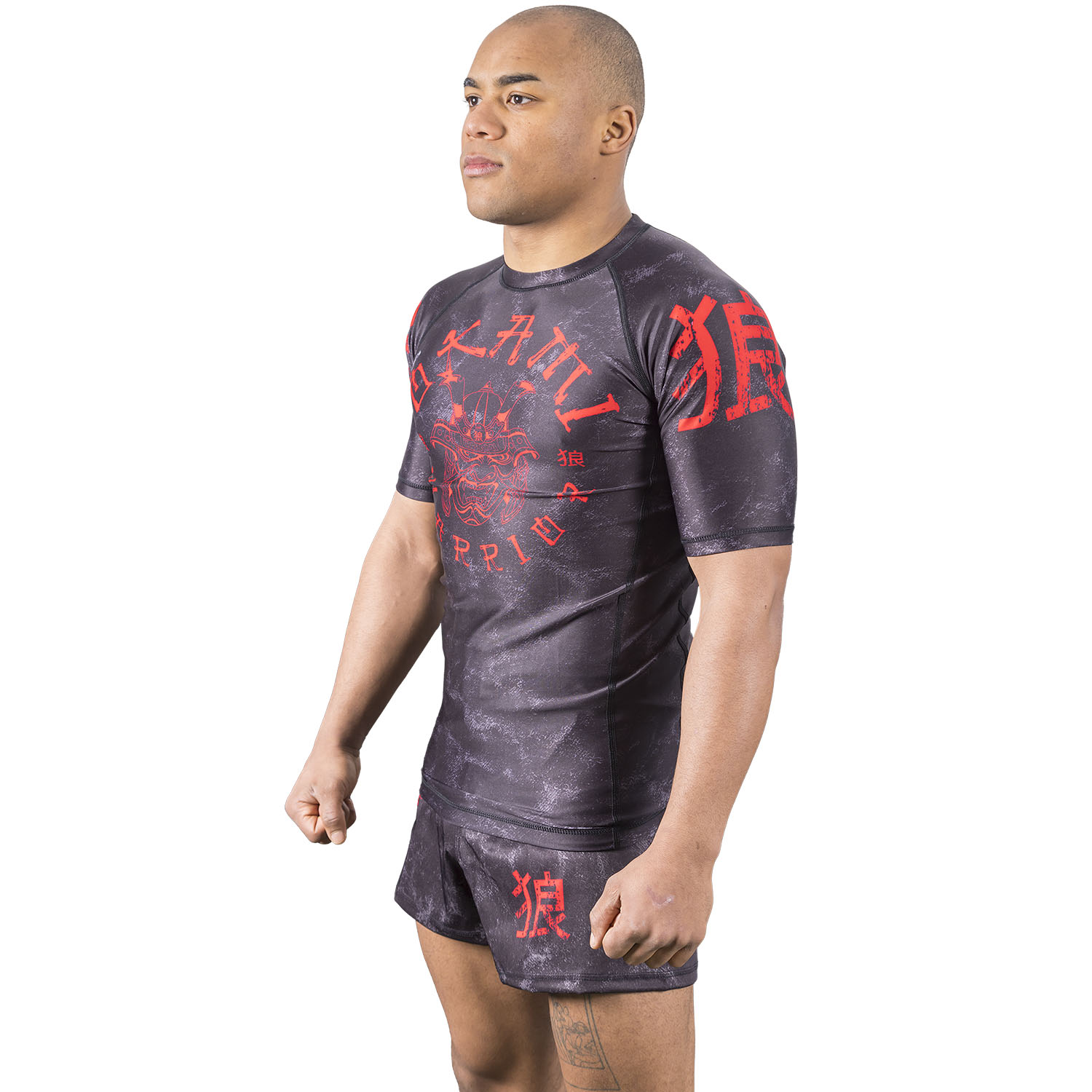 OKAMI Rashguard, S/S, Warrior, schwarz, XL