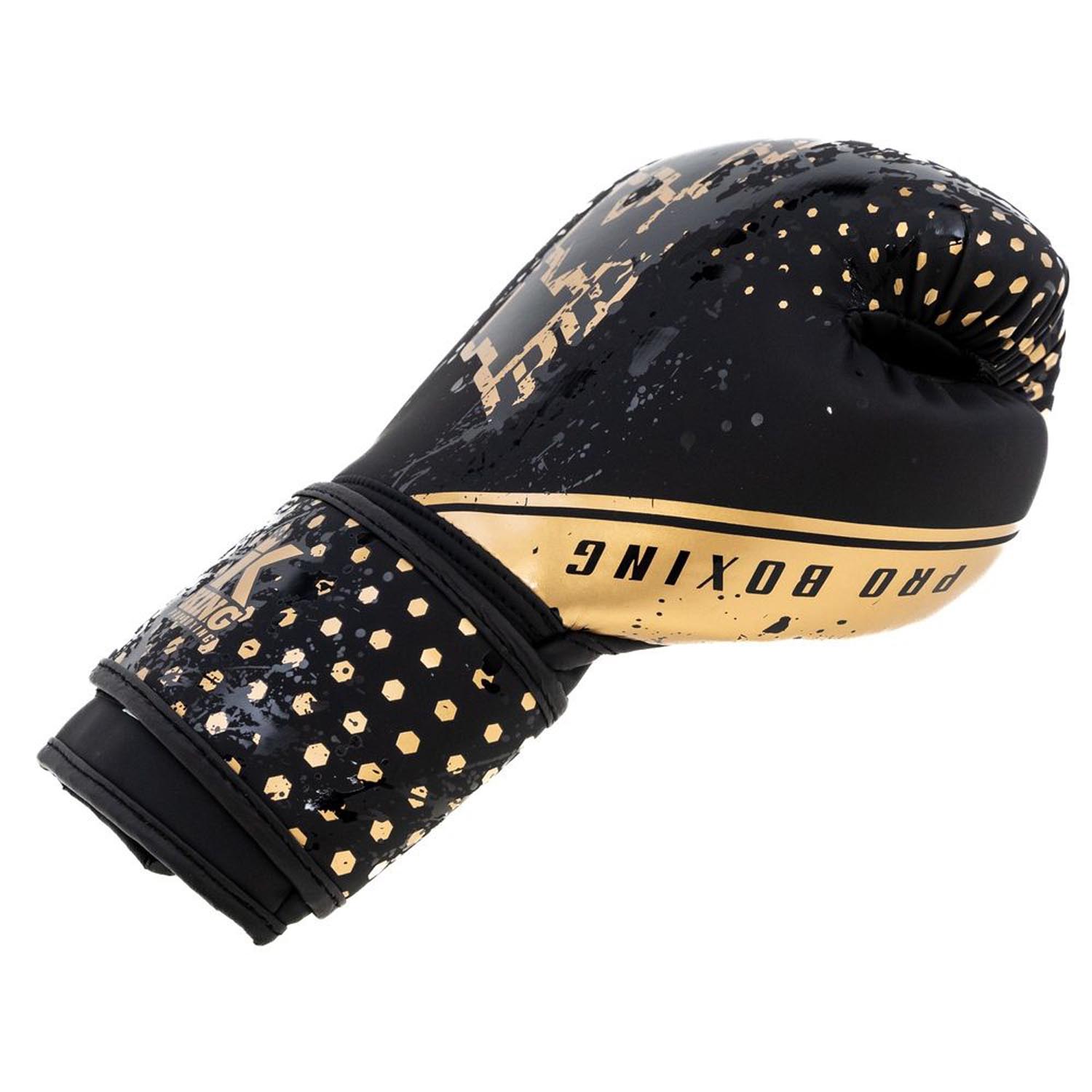 KING PRO BOXING Boxing Gloves, Hexagon 2, black-gold, 6 Oz