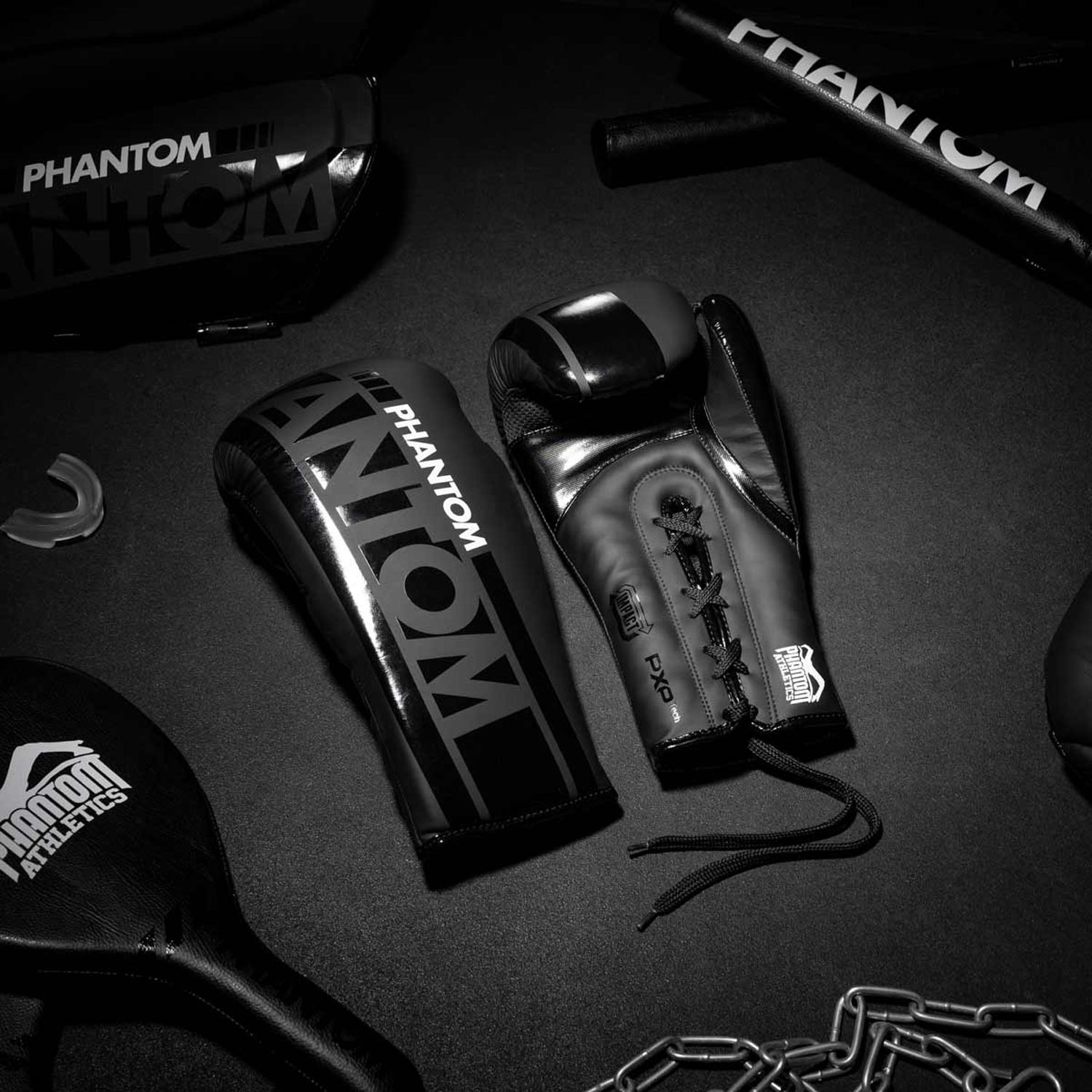 Phantom Athletics Boxhandschuhe, Apex Laces, schwarz, 10 Oz