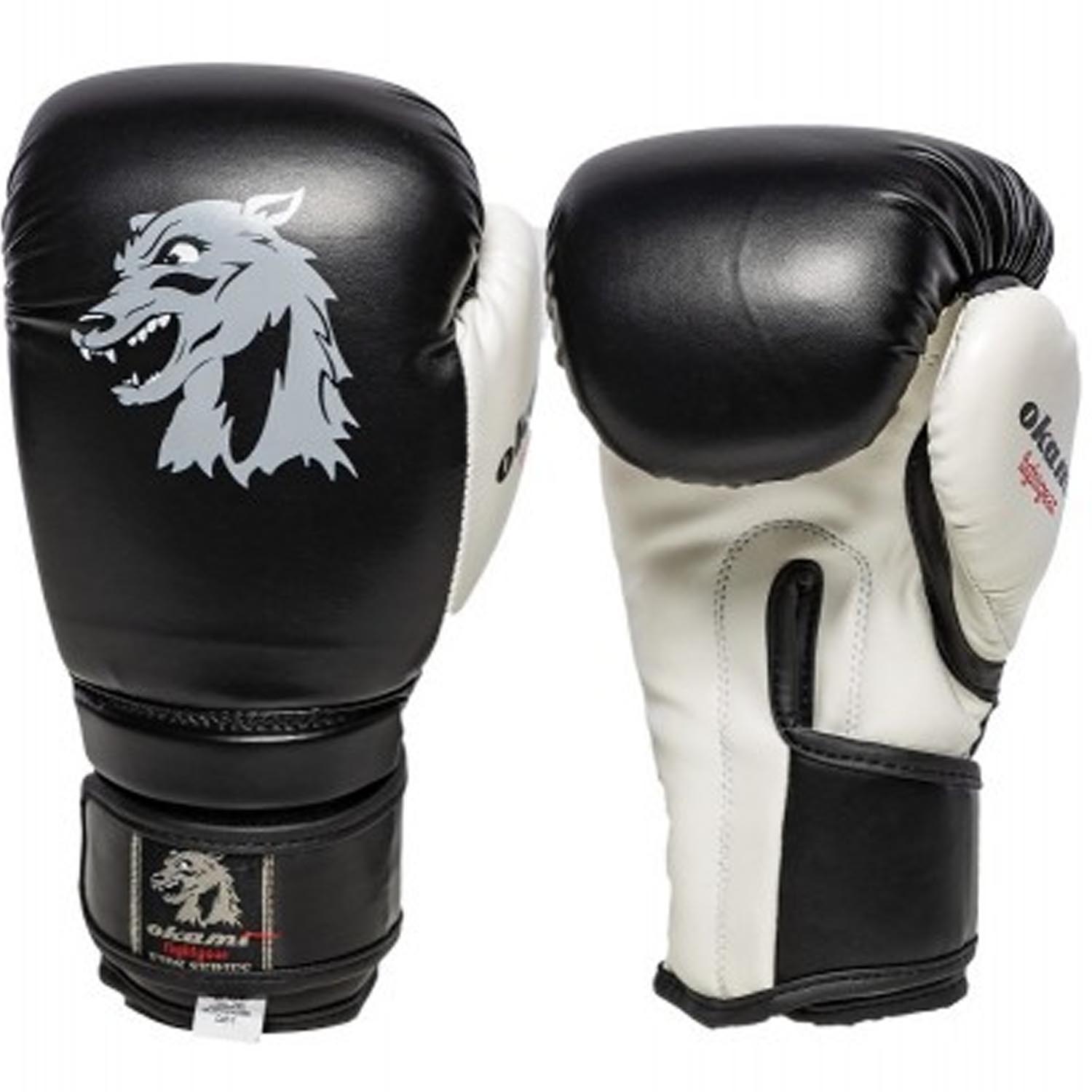 OKAMI Boxhandschuhe, Kinder, DX, Wolf Pup, schwarz-weiß, 6 Oz