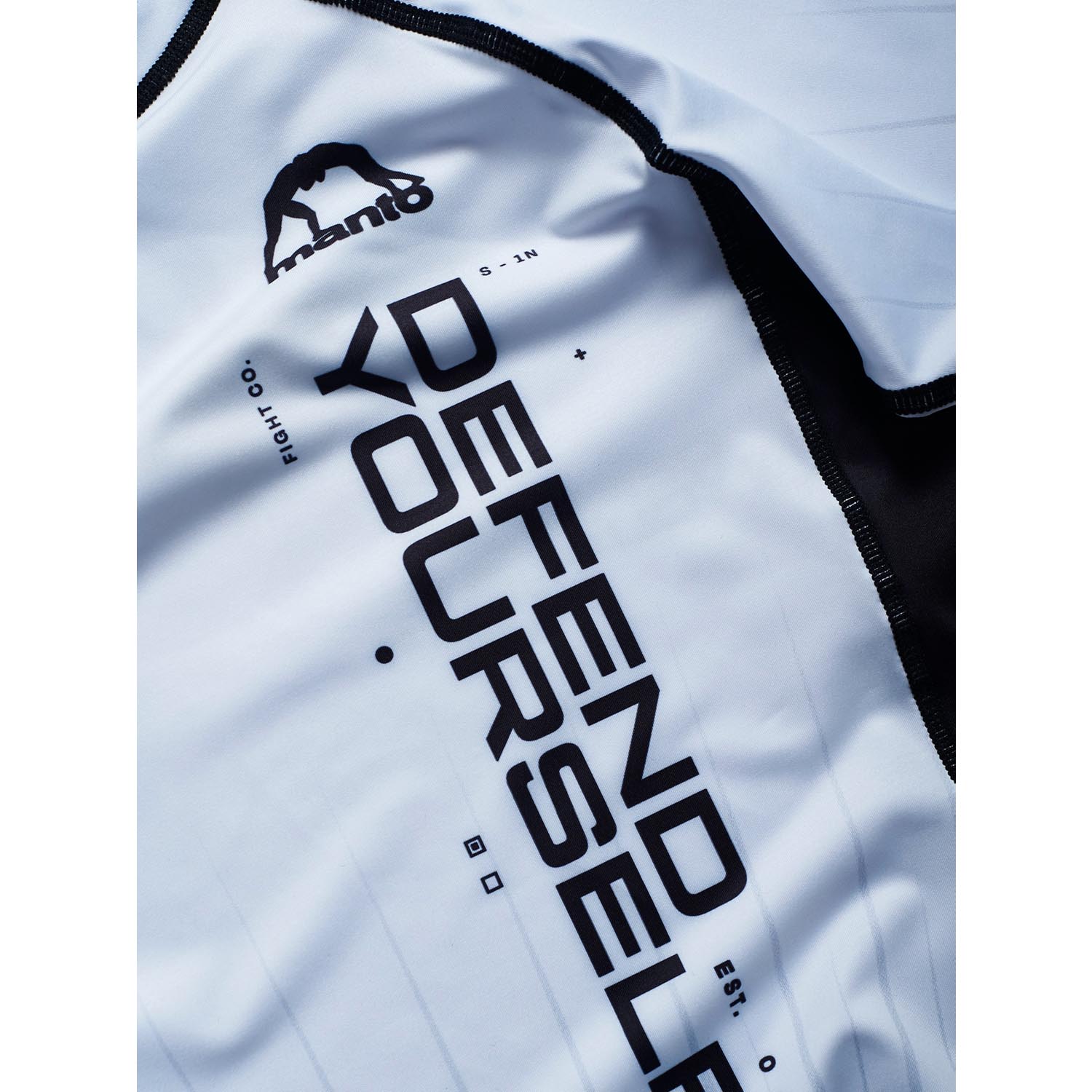MANTO Rashguard, S/S, Ranked, white, XXL