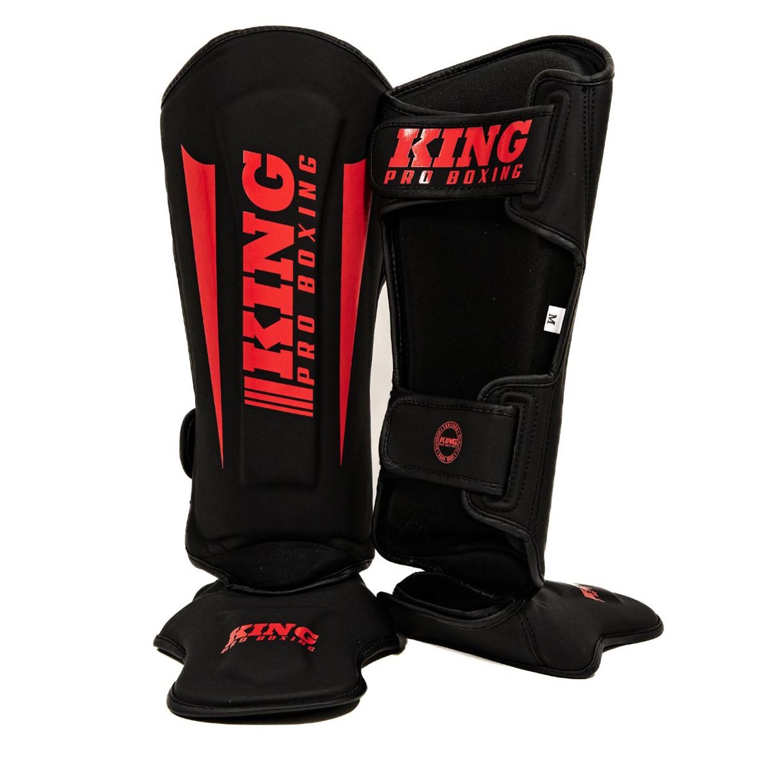 KING PRO BOXING Schienbeinschoner, Revo 8, black-red, M