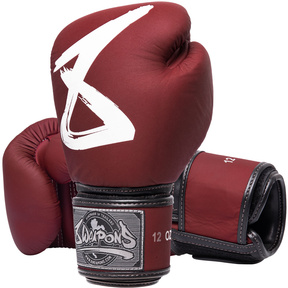 8 WEAPONS Boxing Gloves, BIG 8 Premium, burgundy, 12 Oz
