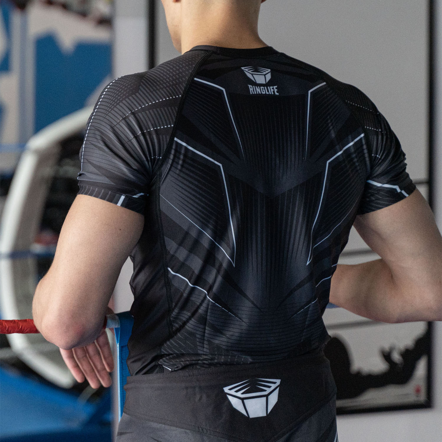 RINGLIFE Rashguard, S/S - Octaring schwarz-weiss XXL