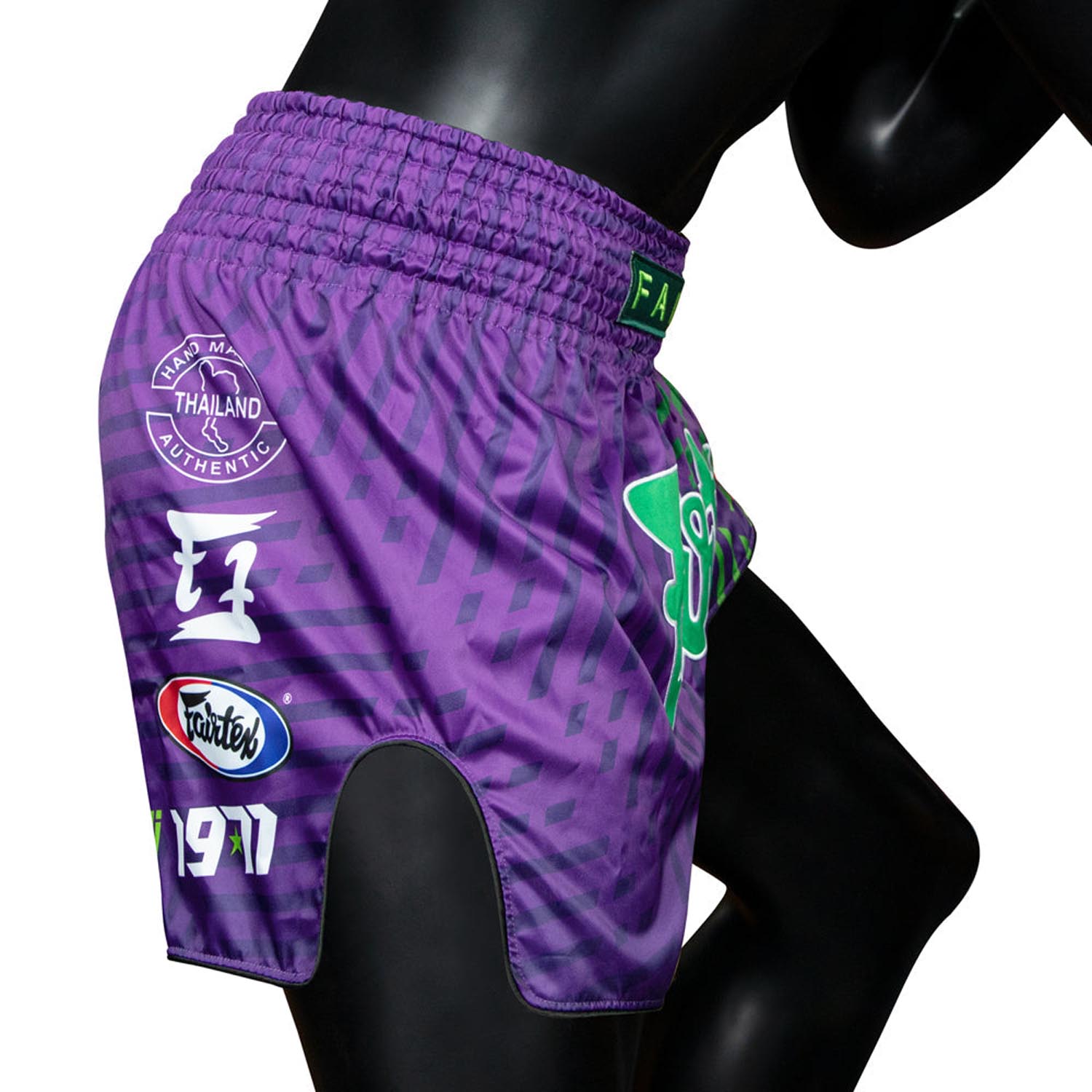 Fairtex Muay Thai Shorts, BS1922, Racer, purple-green, L