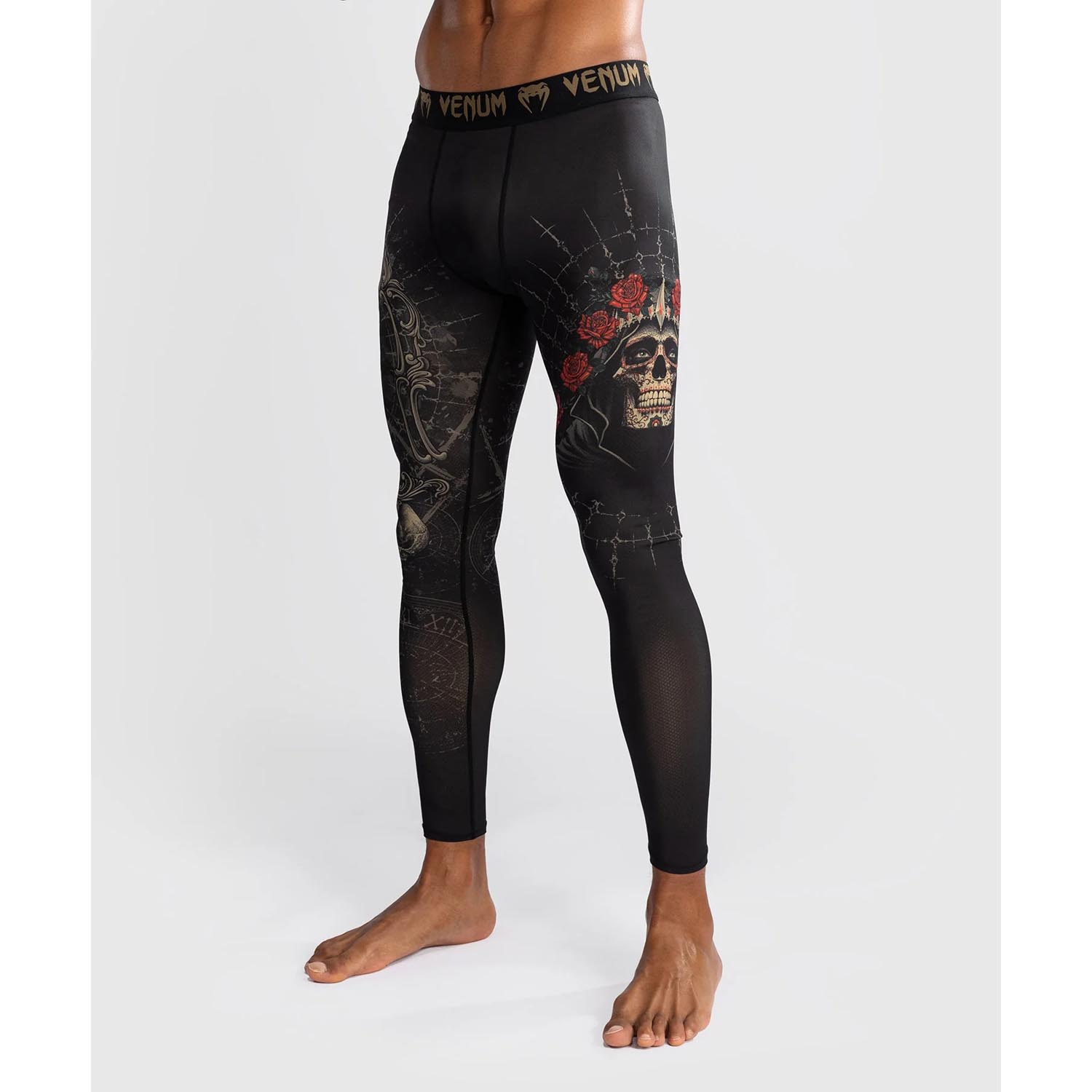 VENUM Compression Pants, Santa Muerte 5.0, black-gold, XXL