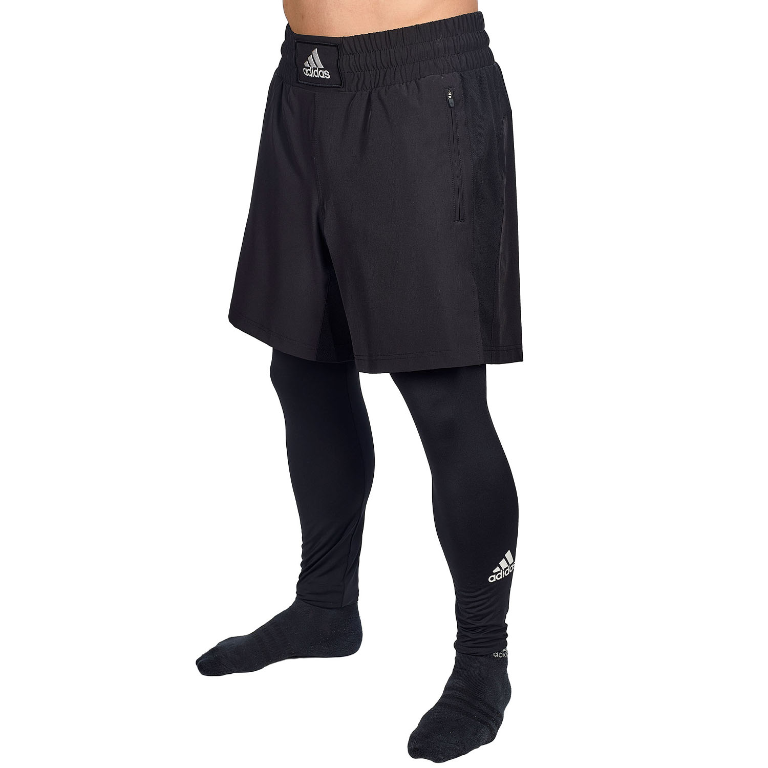 adidas Fitness Shorts, Spats Boxwear Tech, black-white, L