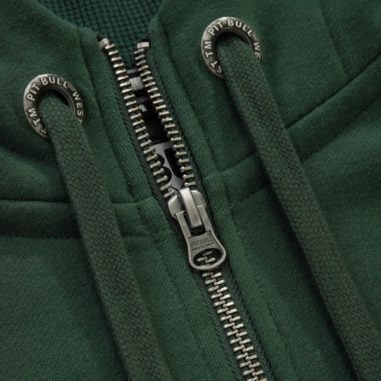 Pit Bull West Coast Zip Hoody, Small Logo, dunkelgrün, L