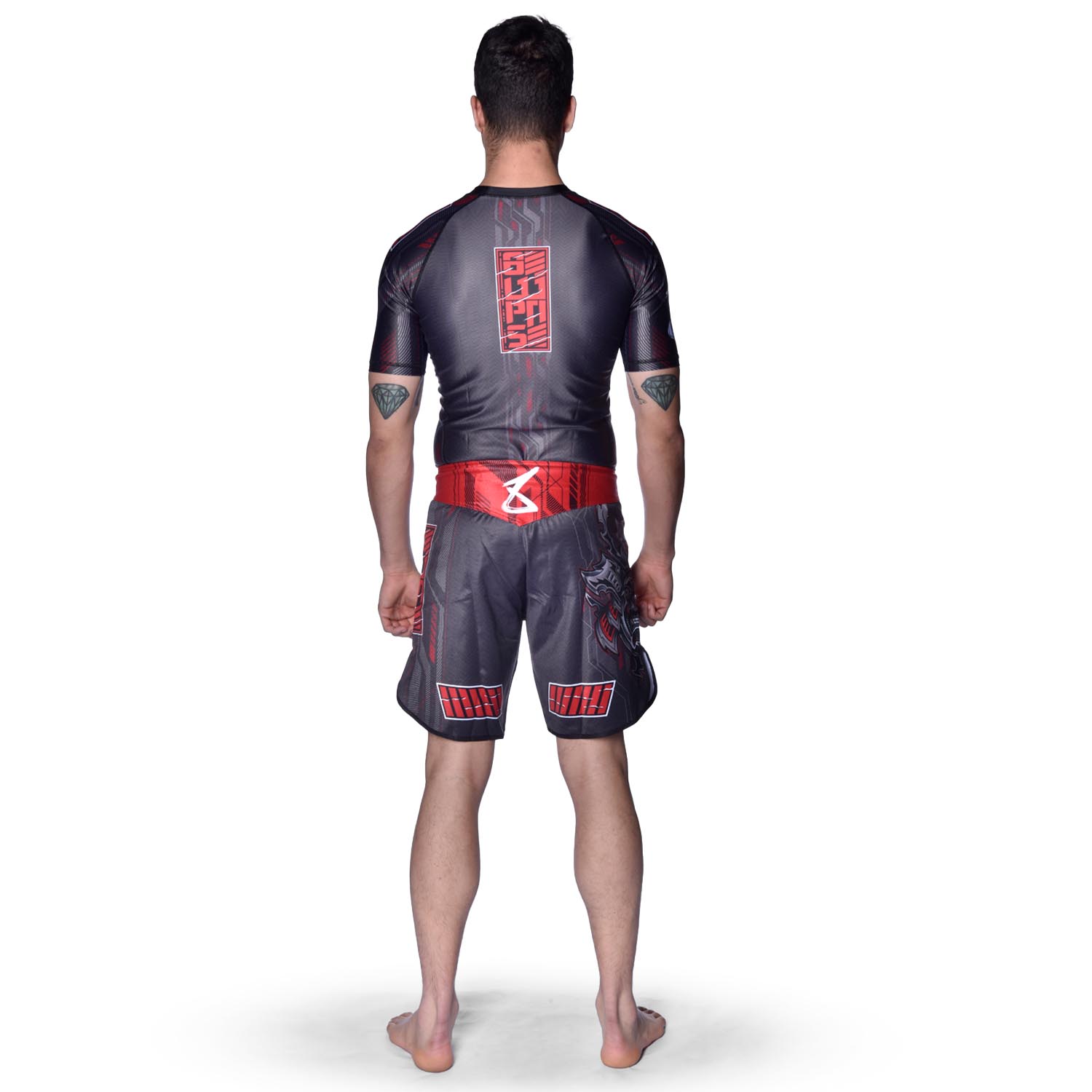 8 WEAPONS Rashguard, S/S, Samurai 2.0, black-red, XXL