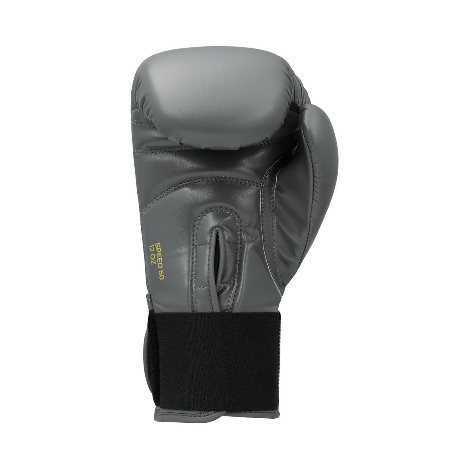 adidas Boxing Gloves, Speed 50, grey-gold, 16 Oz