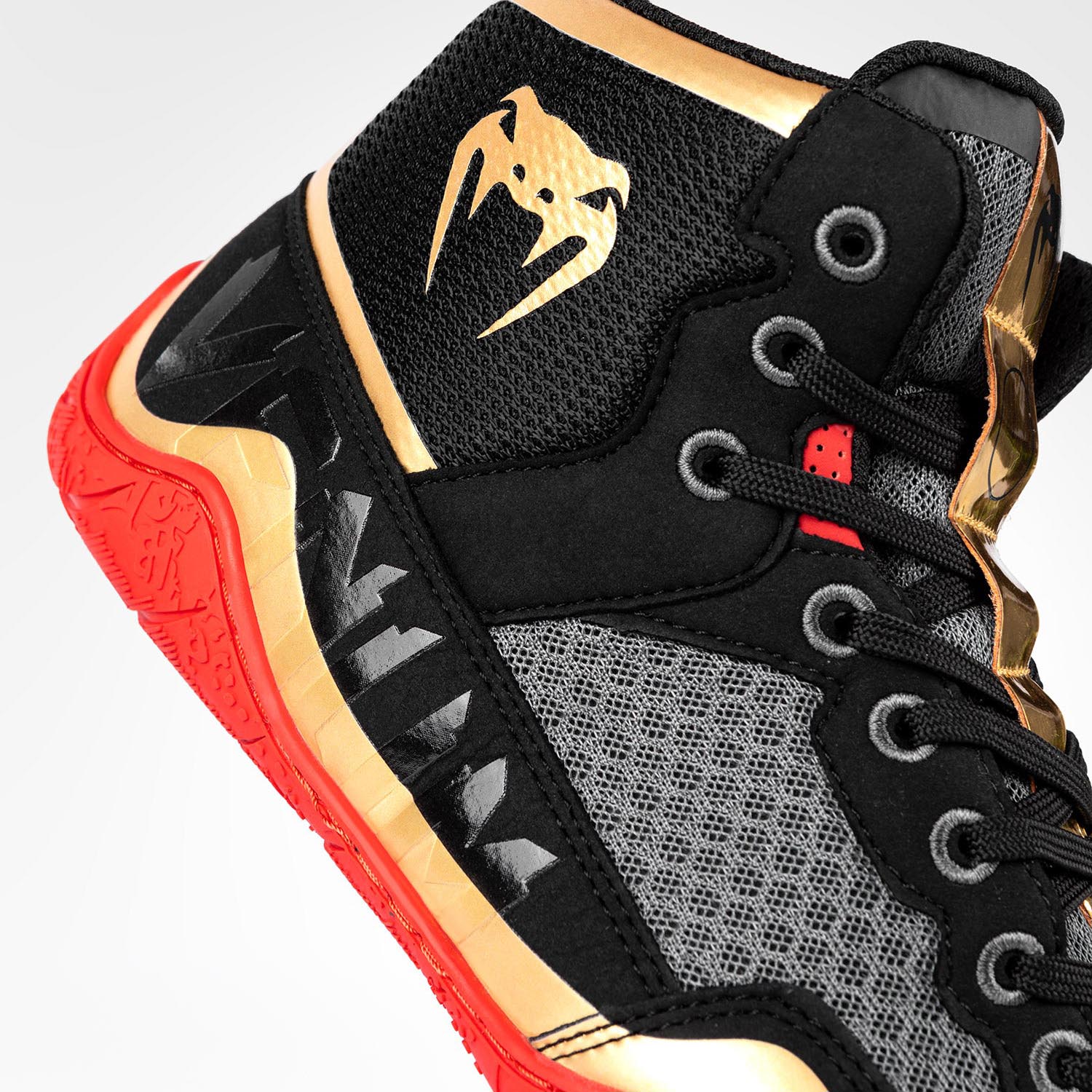 VENUM Wrestling Shoes, Elite, black-gold-red, 40