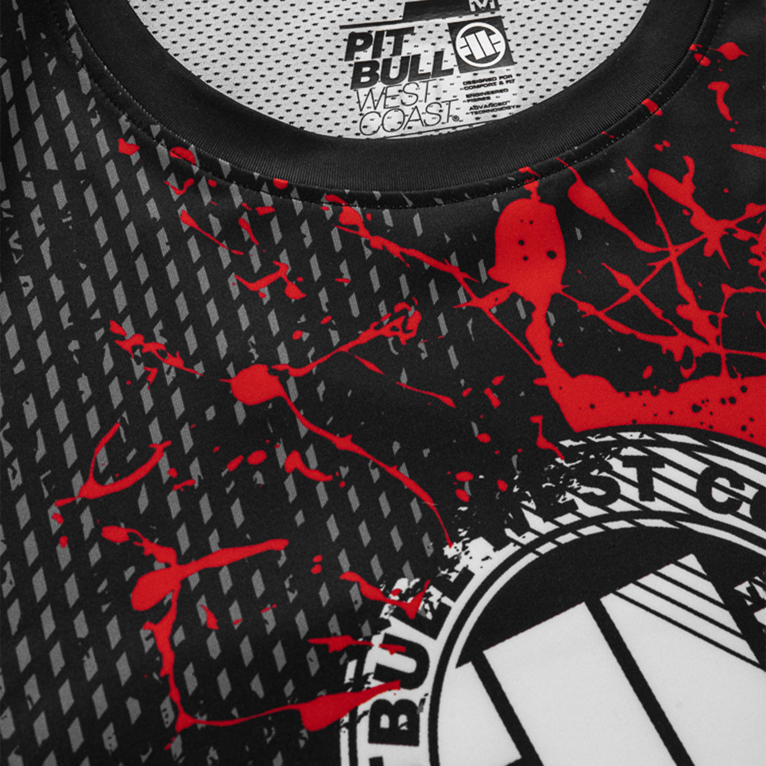 Pit Bull West Coast Rashguard, L/S, Mesh Blood Dog 2, black, S