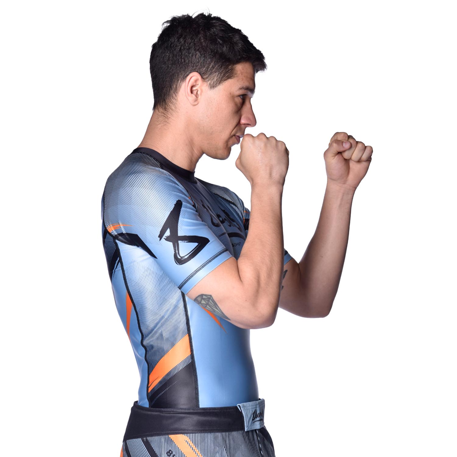 8 WEAPONS Rashguard, L/S, Shift, ice-grey-orange, XXL