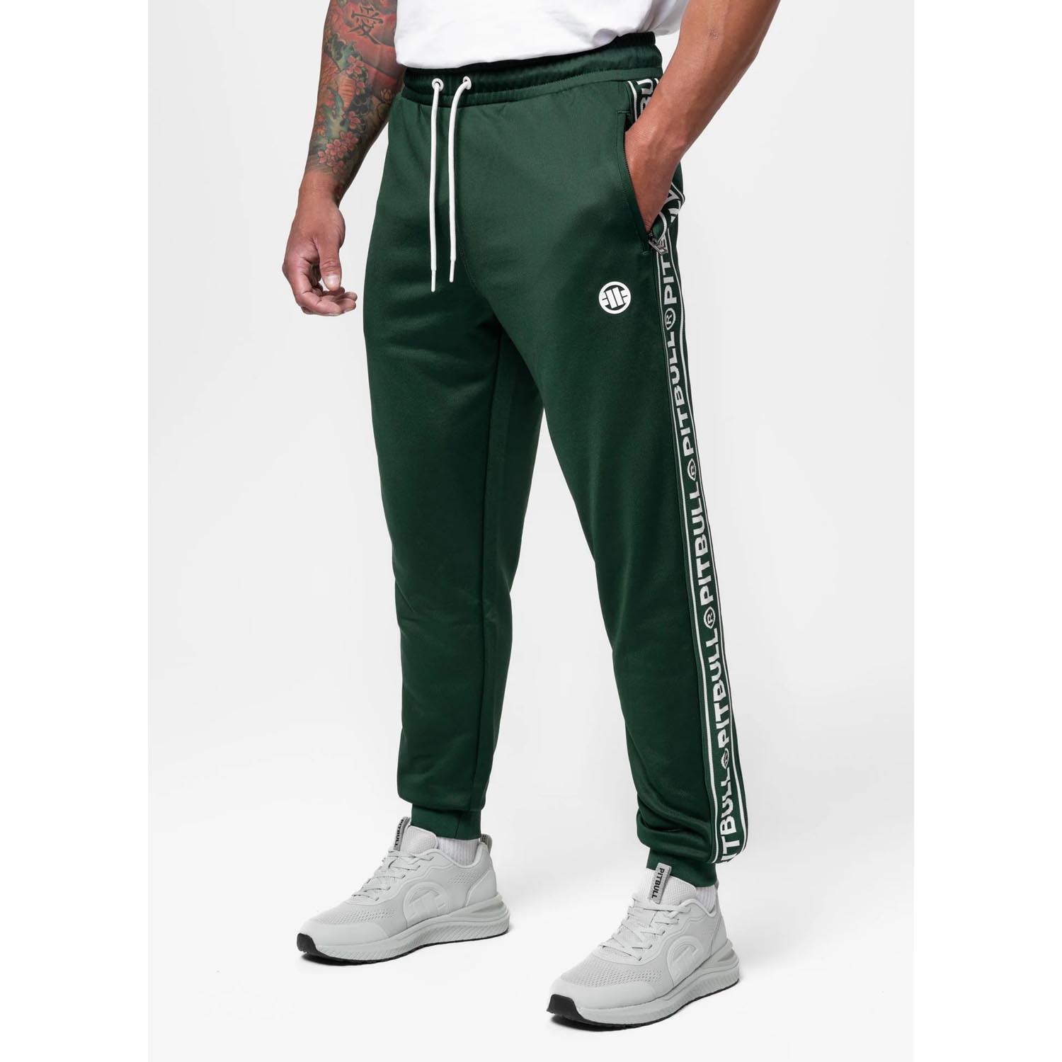 Pit Bull West Coast Trackpants, Tape Logo, green, XXXL