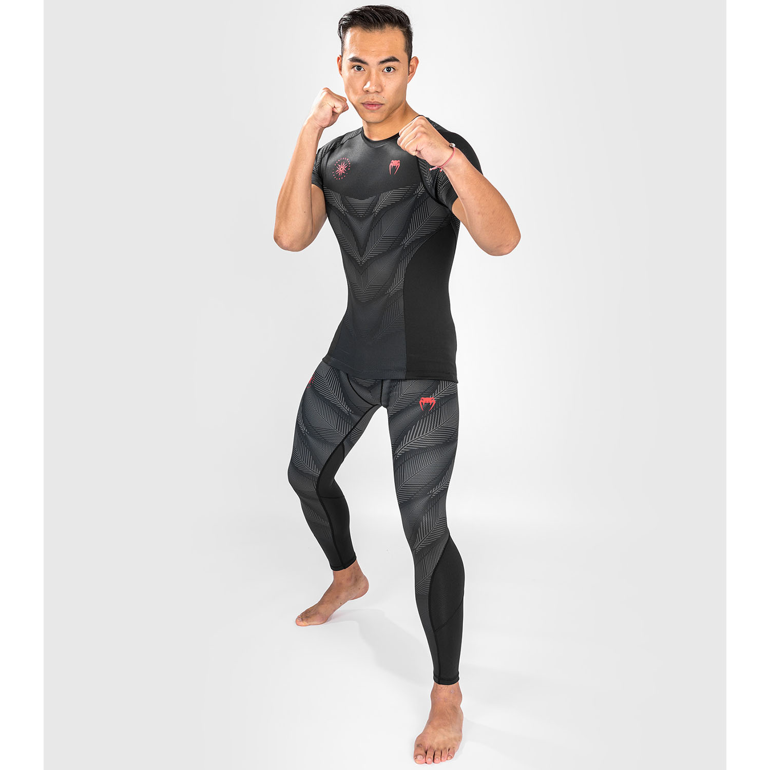 VENUM Rashguard, S/S, Phantom, black-red, XL