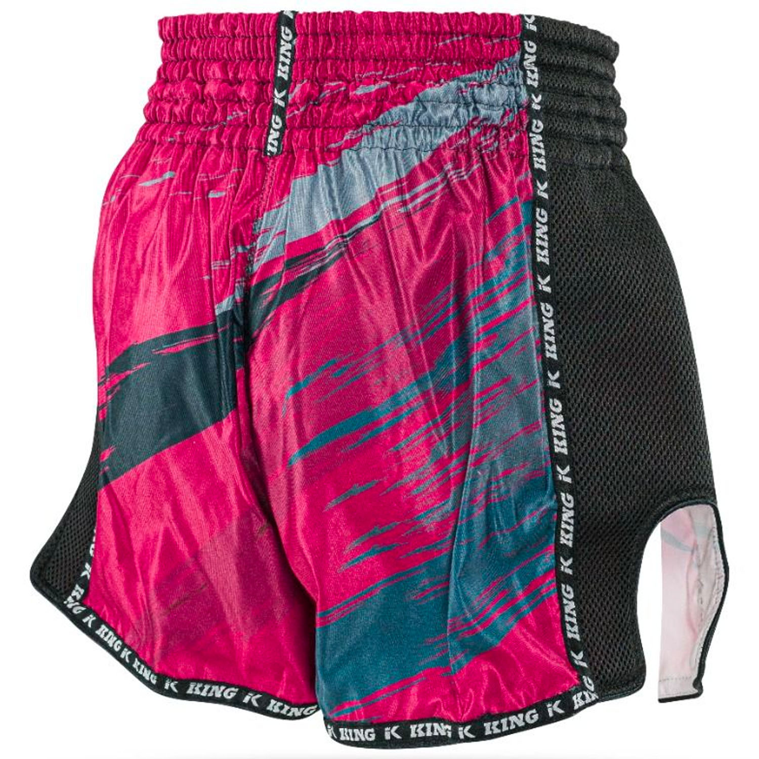 KING PRO Boxing Muay Thai Shorts, Storm 3, schwarz-pink, S