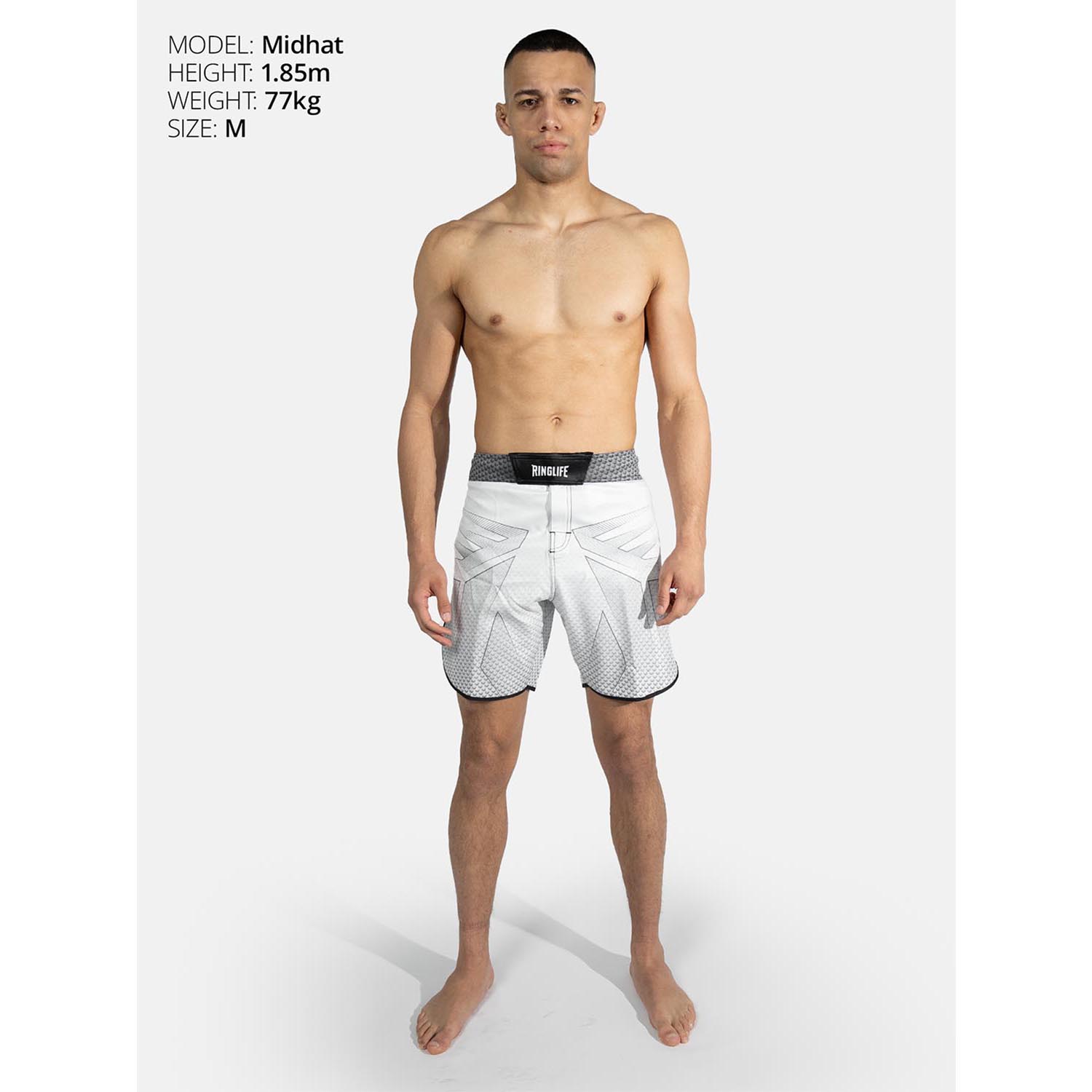 RINGLIFE MMA Shorts - Octaring 2.0 weiss-schwarz XS
