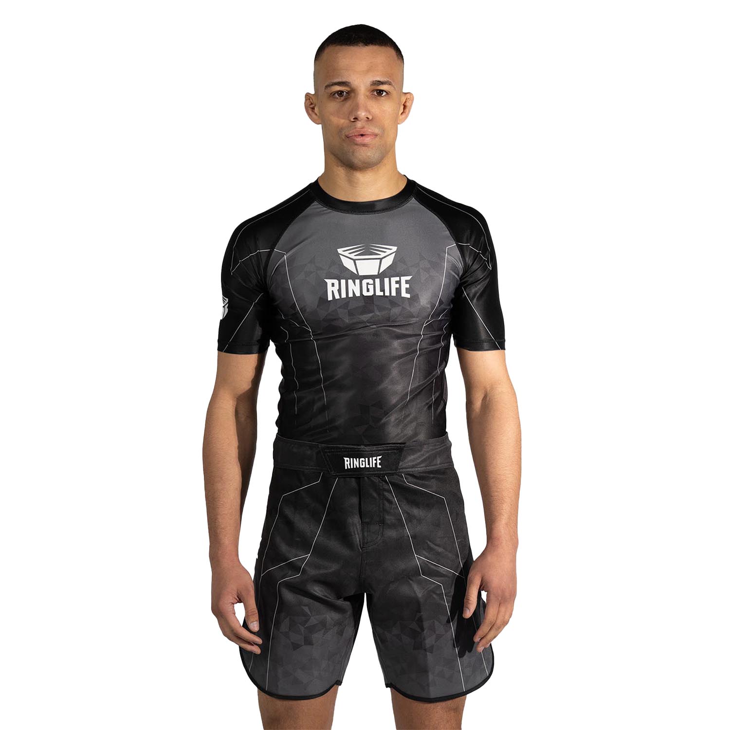 RINGLIFE Rashguard, S/S - Transition schwarz-grau 3XL