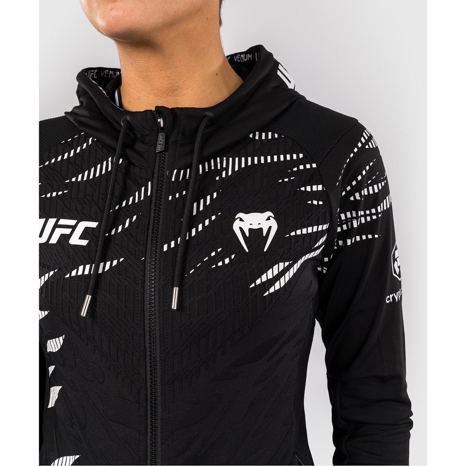 VENUM Zip Hoody, Damen, UFC Fusion Authentic Fight Night, schwarz-weiß, S